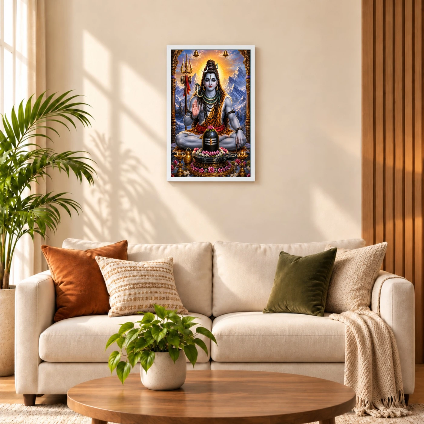 Mahadev Shiva Peaceful Home Mandir Composition Photo Frame, view 9
