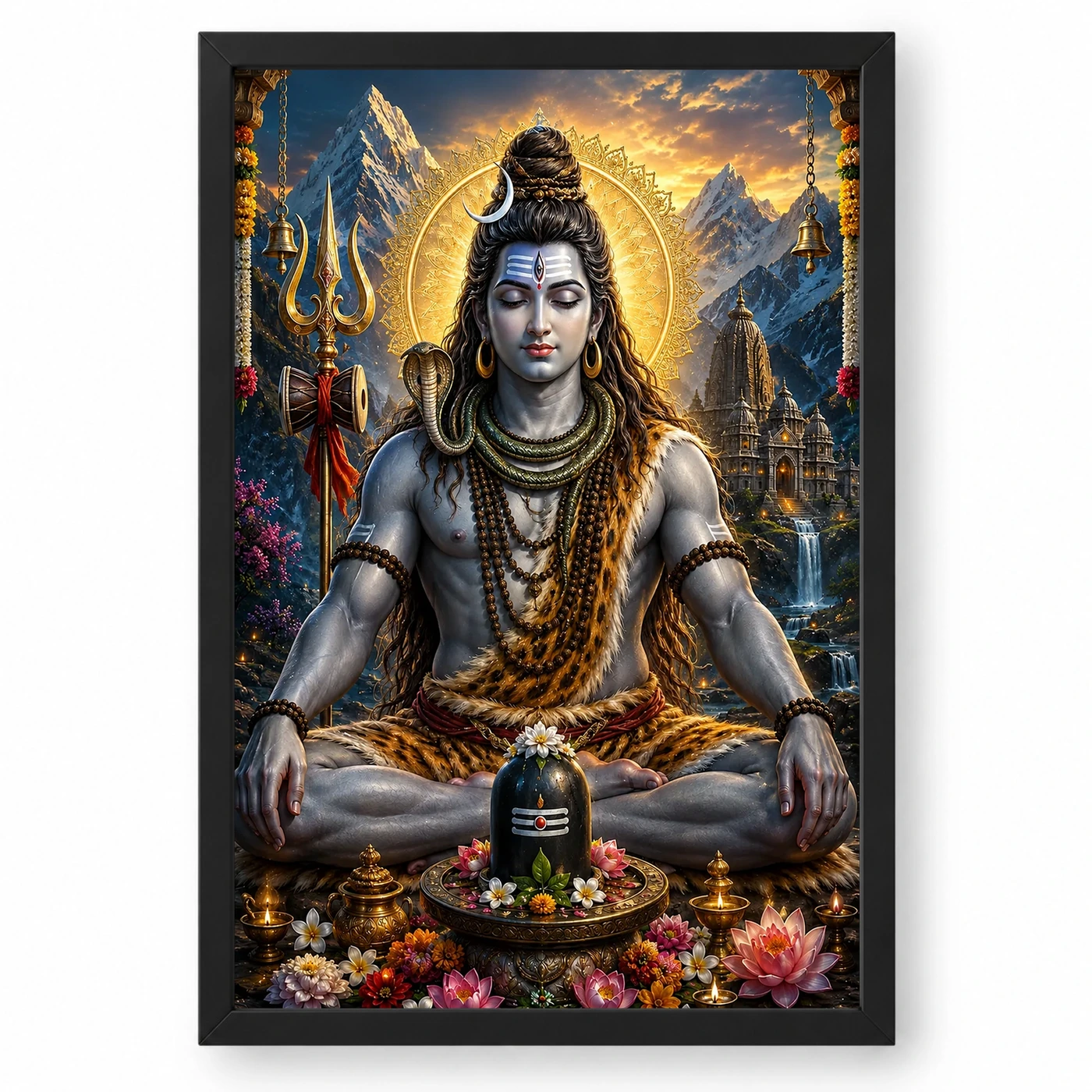 Mahadev Shiva Royal Jewel-Toned Portrait Photo Frame
