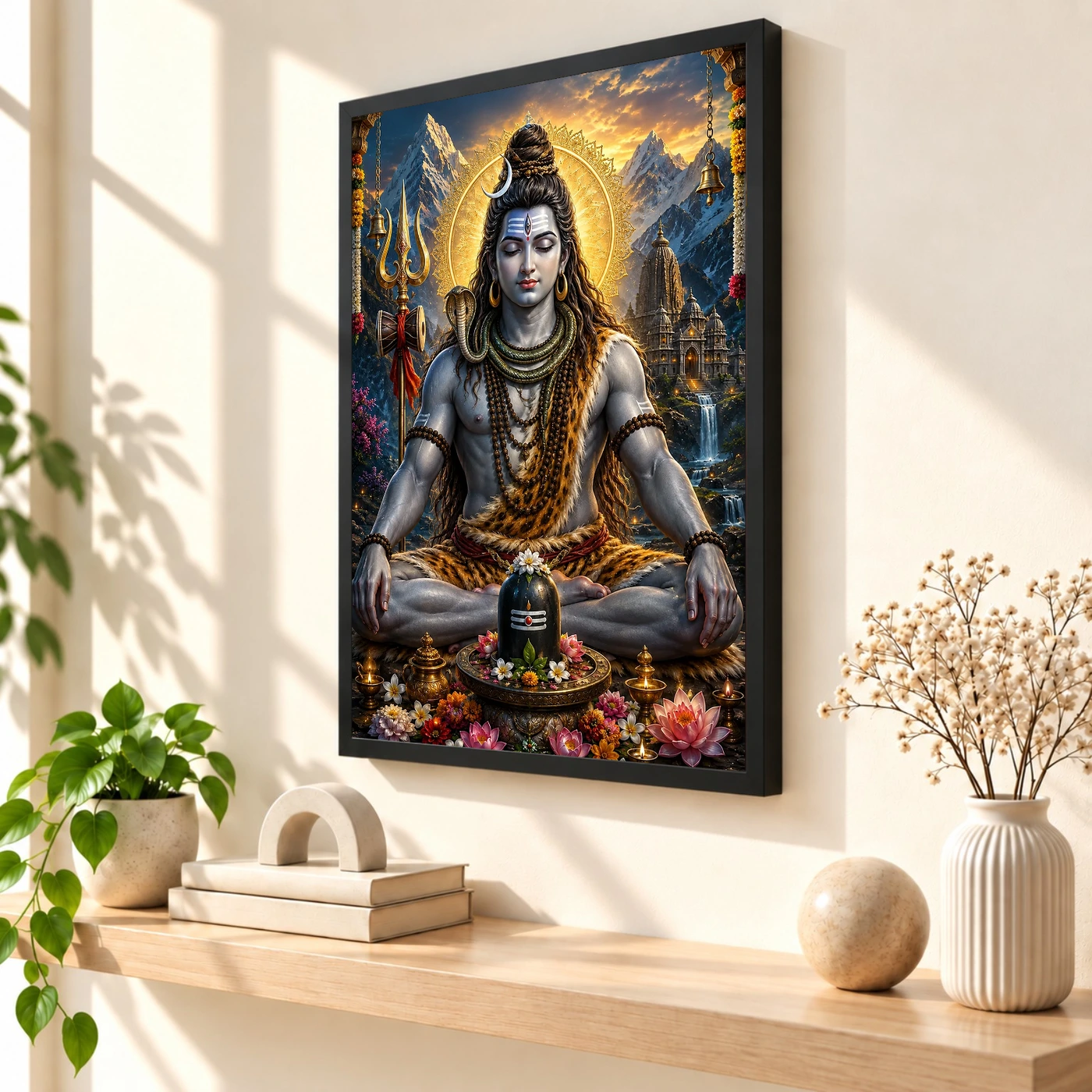 Mahadev Shiva Royal Jewel-Toned Portrait Photo Frame, view 2