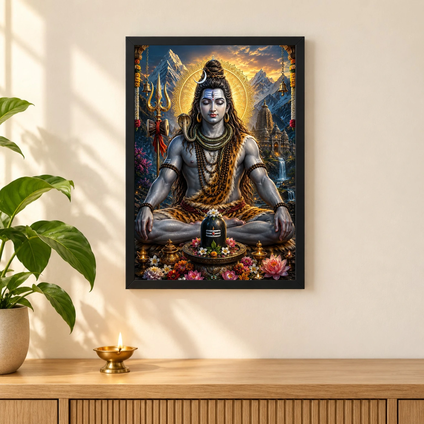 Mahadev Shiva Royal Jewel-Toned Portrait Photo Frame, view 3