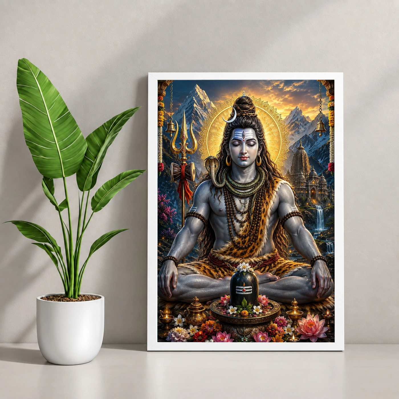Mahadev Shiva Royal Jewel-Toned Portrait Photo Frame, view 4