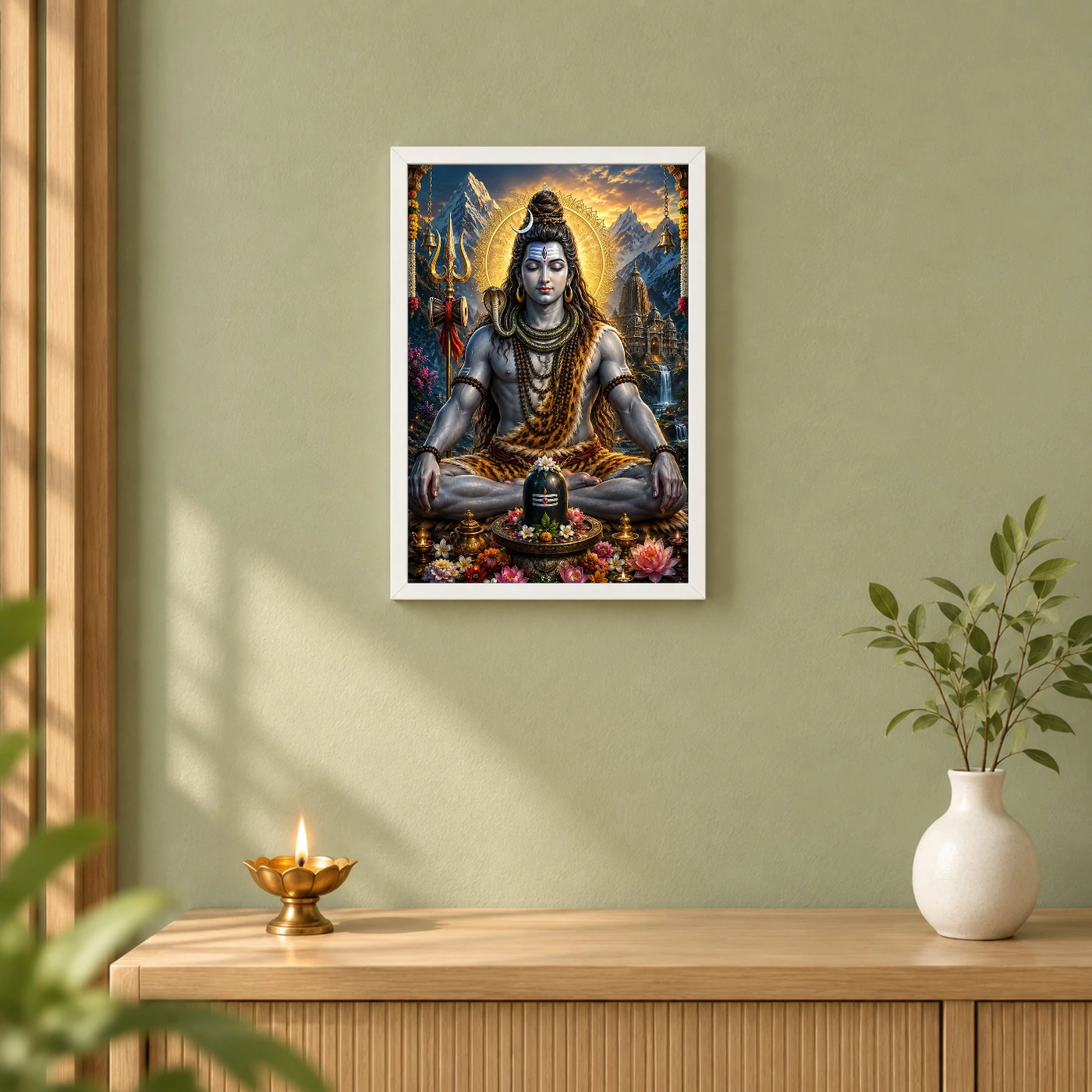 Mahadev Shiva Royal Jewel-Toned Portrait Photo Frame, view 6