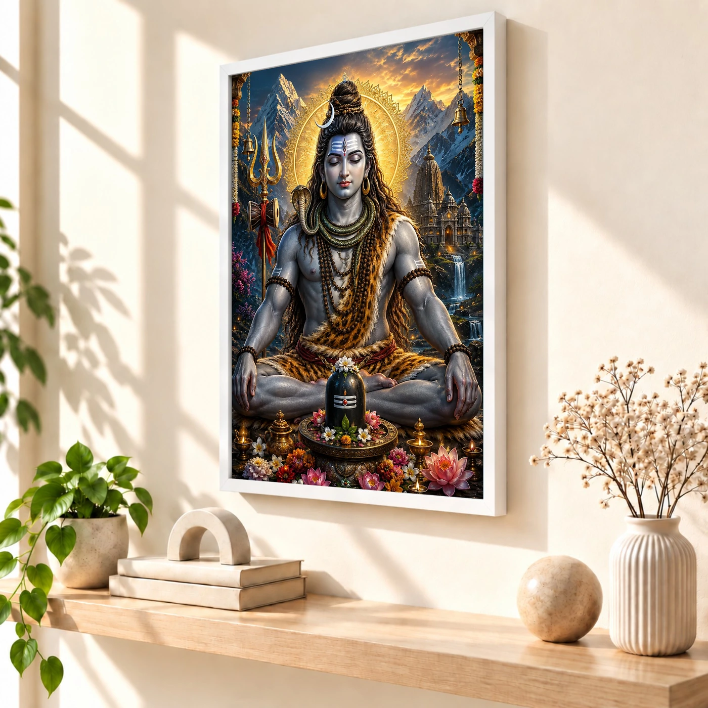Mahadev Shiva Royal Jewel-Toned Portrait Photo Frame, view 7