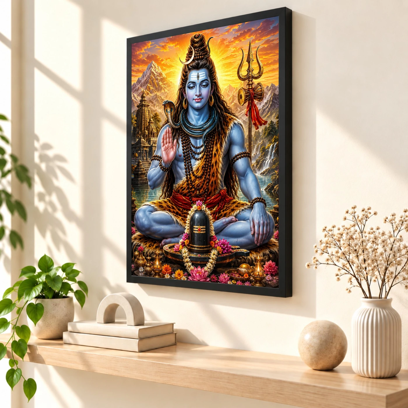 Mahadev Shiva Serene Sunrise Blessing Photo Frame, view 2