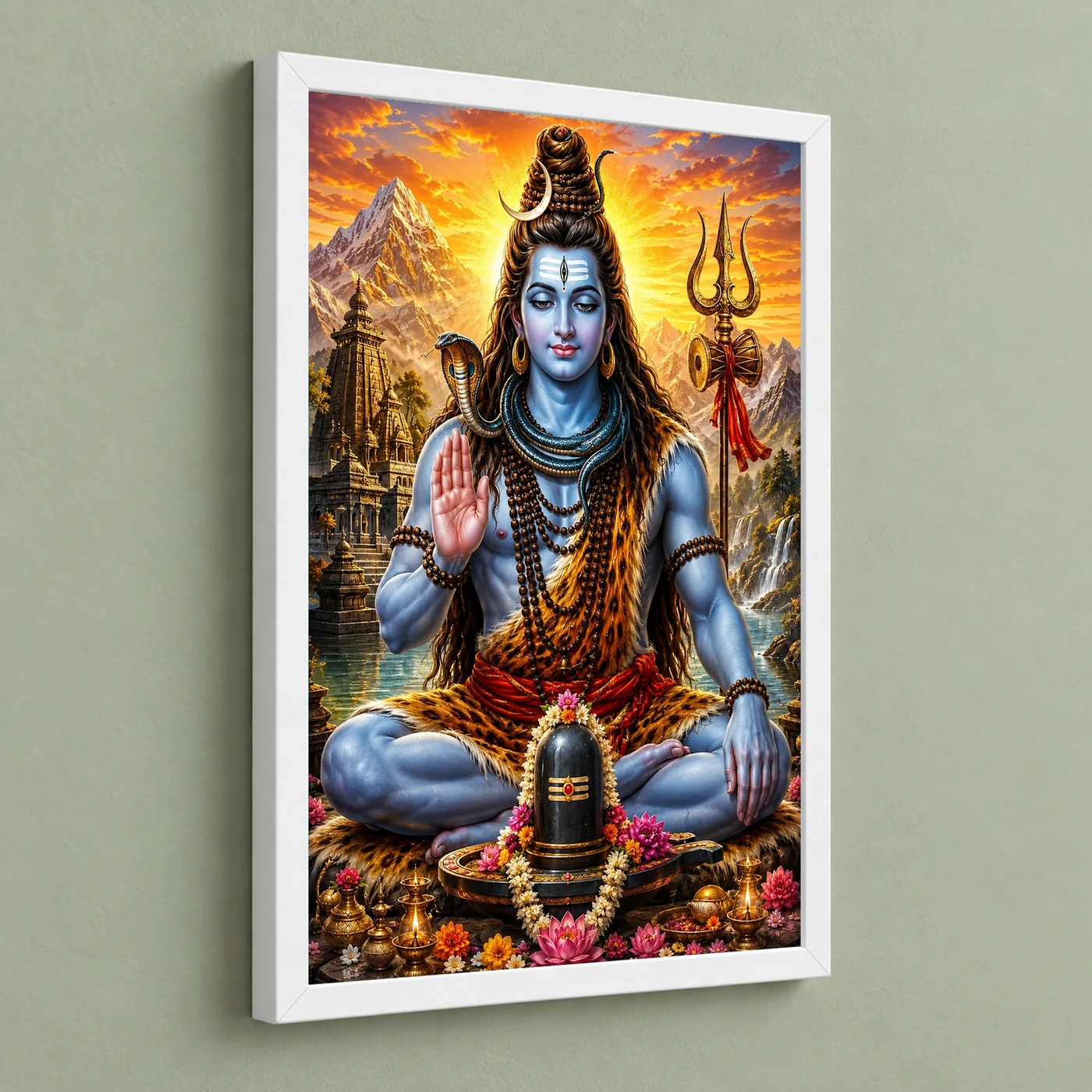 Mahadev Shiva Serene Sunrise Blessing Photo Frame, view 5