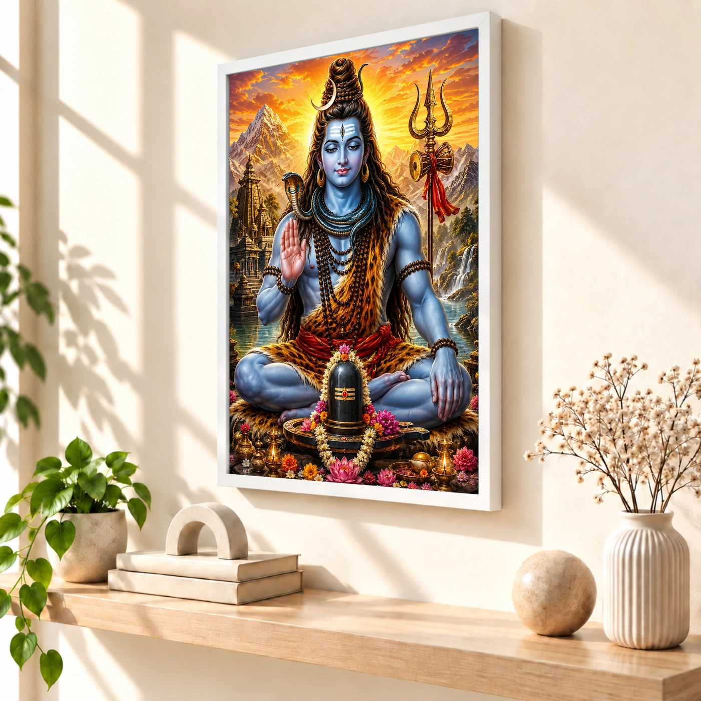 Mahadev Shiva Serene Sunrise Blessing Photo Frame, view 7