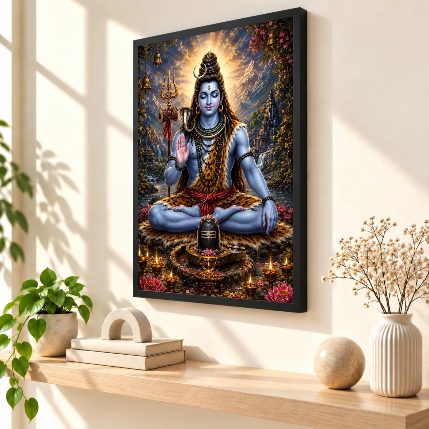 Mahadev Shiva Vivid Premium Spiritual Poster Art Photo Frame, view 2