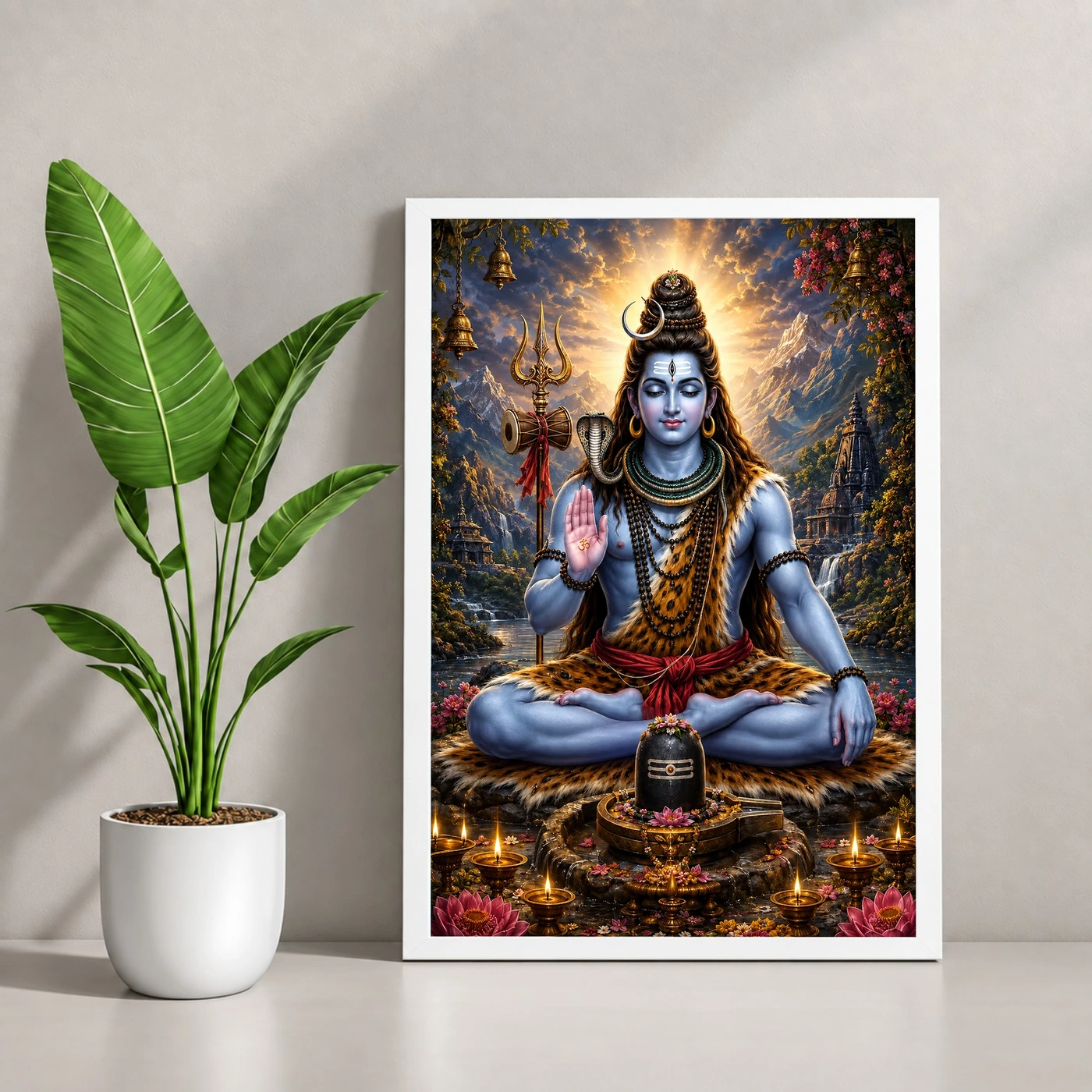 Mahadev Shiva Vivid Premium Spiritual Poster Art Photo Frame, view 4