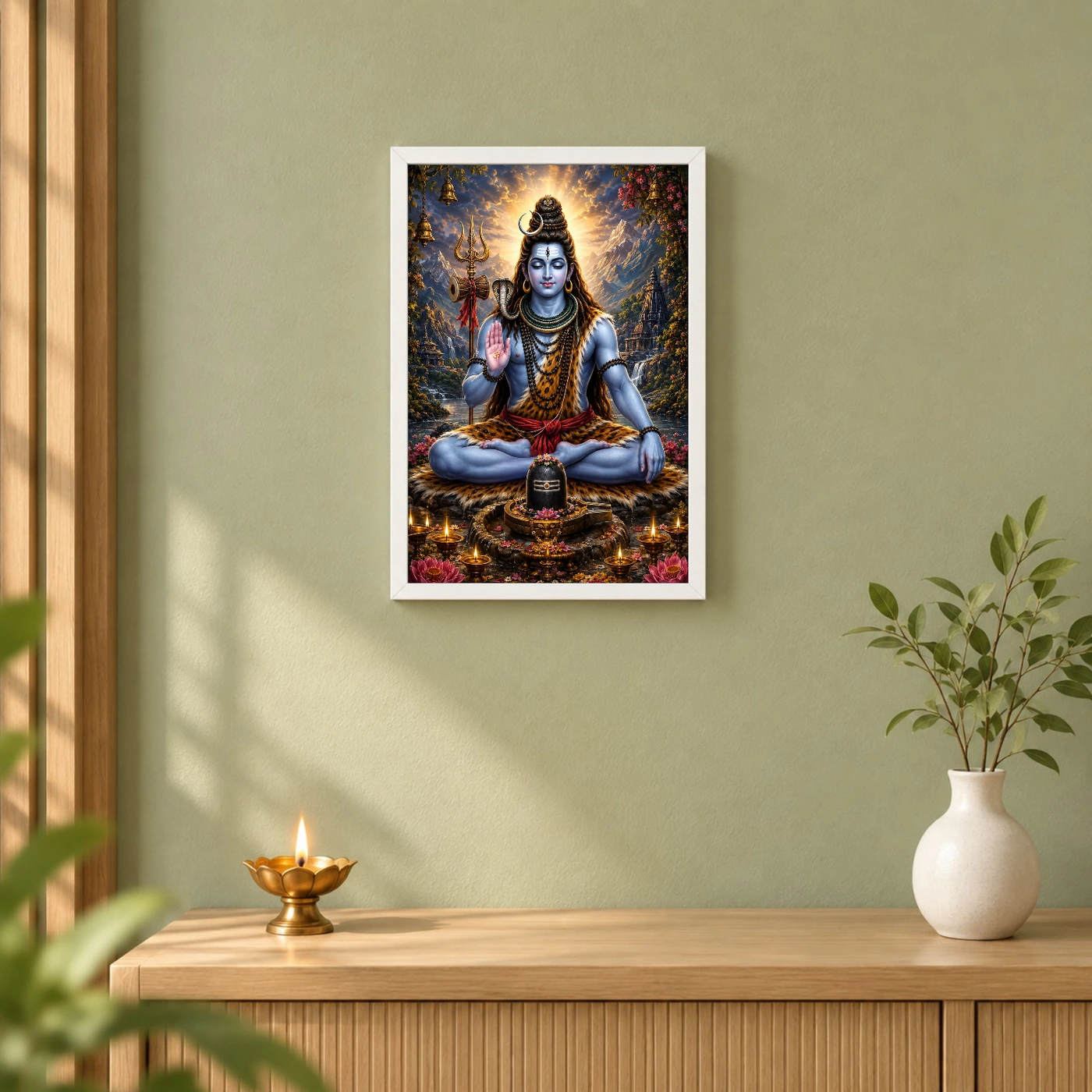 Mahadev Shiva Vivid Premium Spiritual Poster Art Photo Frame, view 6