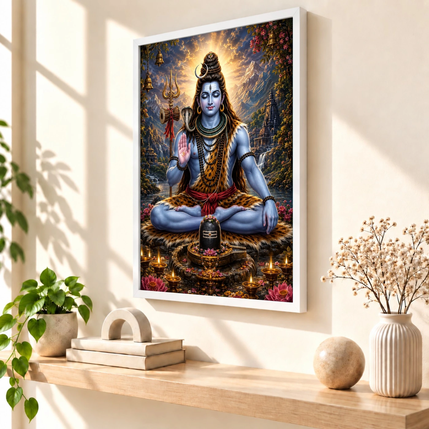 Mahadev Shiva Vivid Premium Spiritual Poster Art Photo Frame, view 7