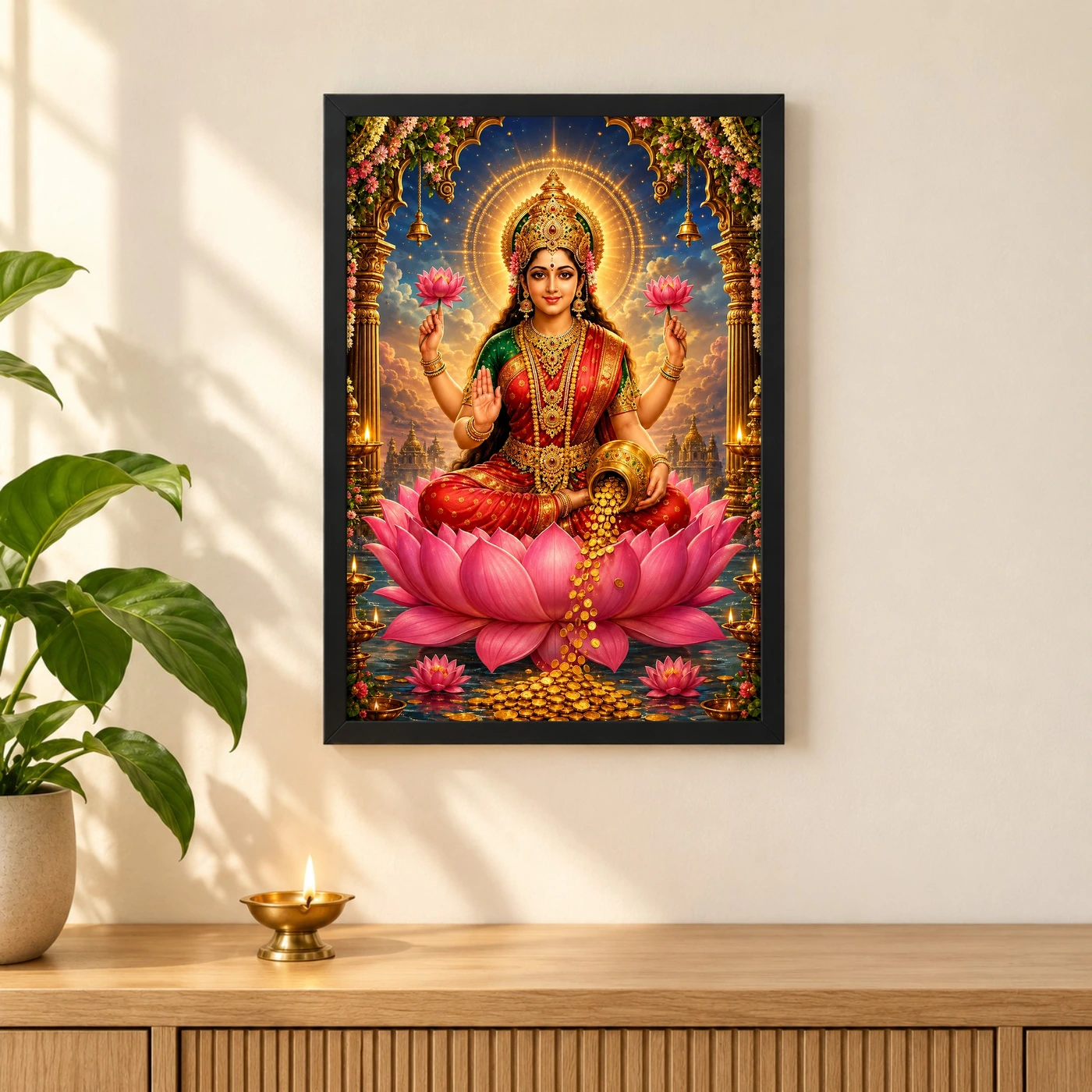Mahalakshmi Cosmic Celestial Aura Photo Frame, view 3