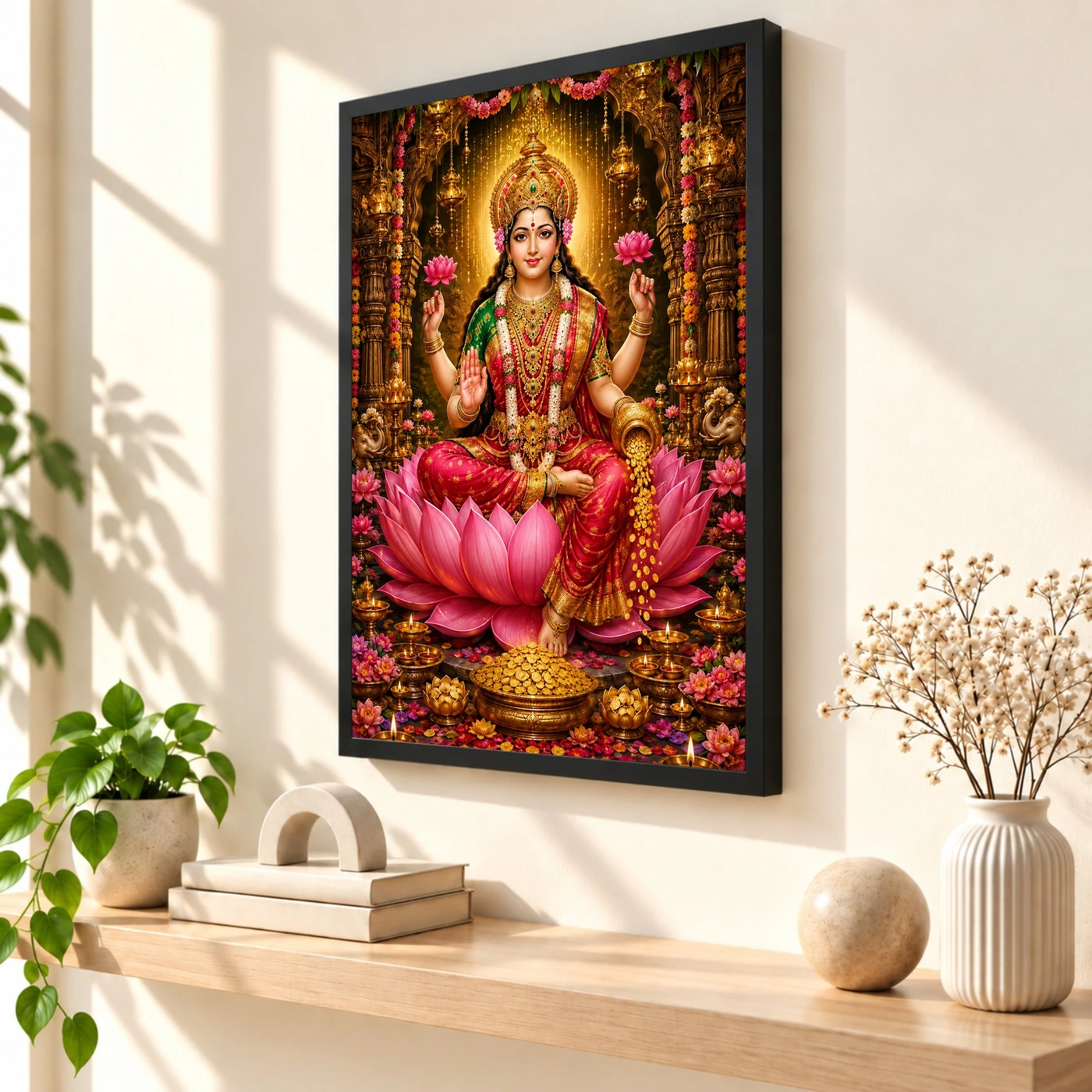 Mahalakshmi Grand Festival Flower Decoration Photo Frame, view 2