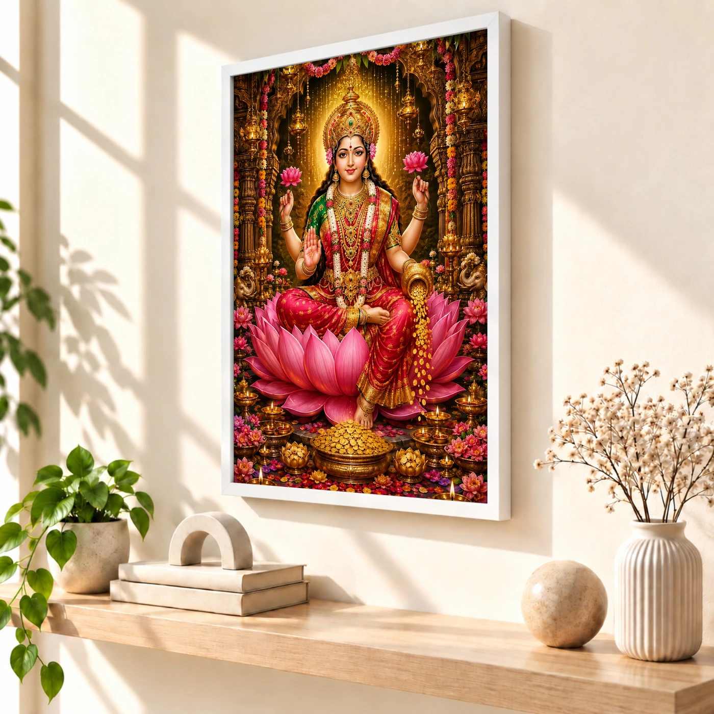 Mahalakshmi Grand Festival Flower Decoration Photo Frame, view 7