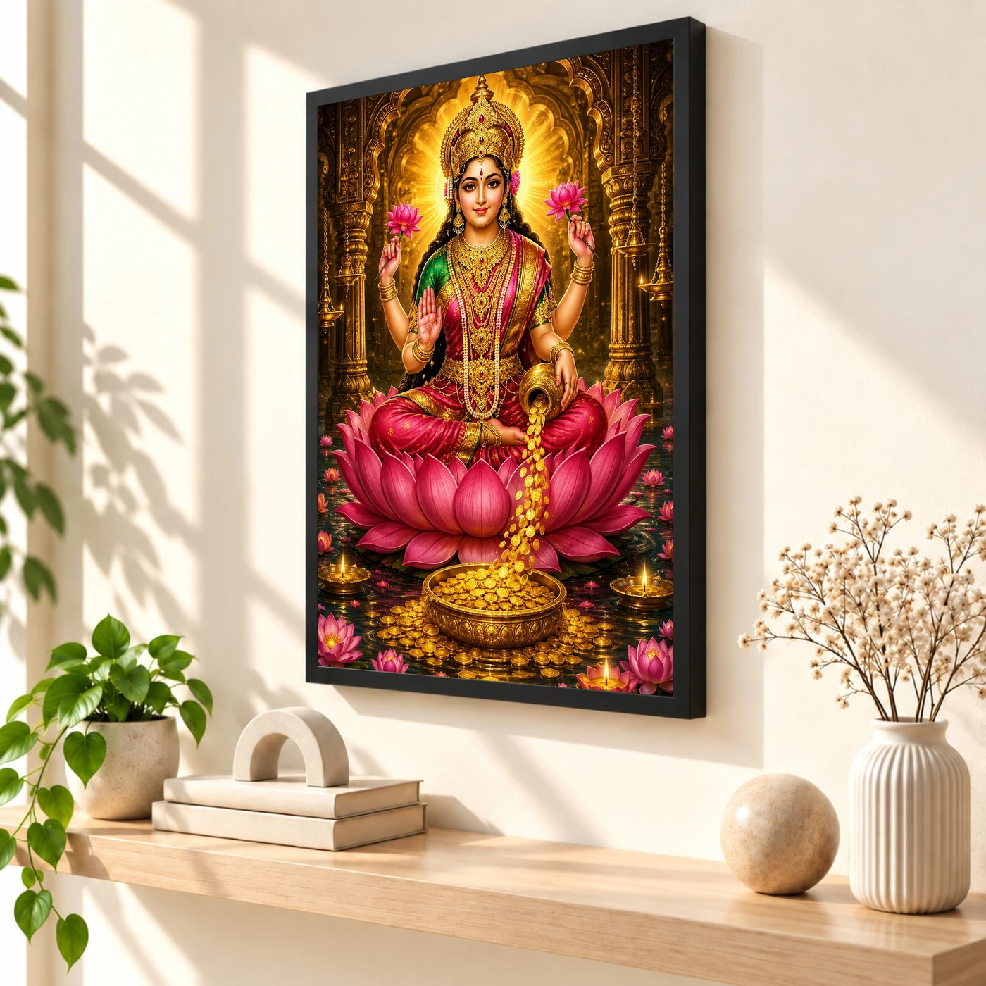 Mahalakshmi Heritage Temple Architecture Backdrop Photo Frame, view 2