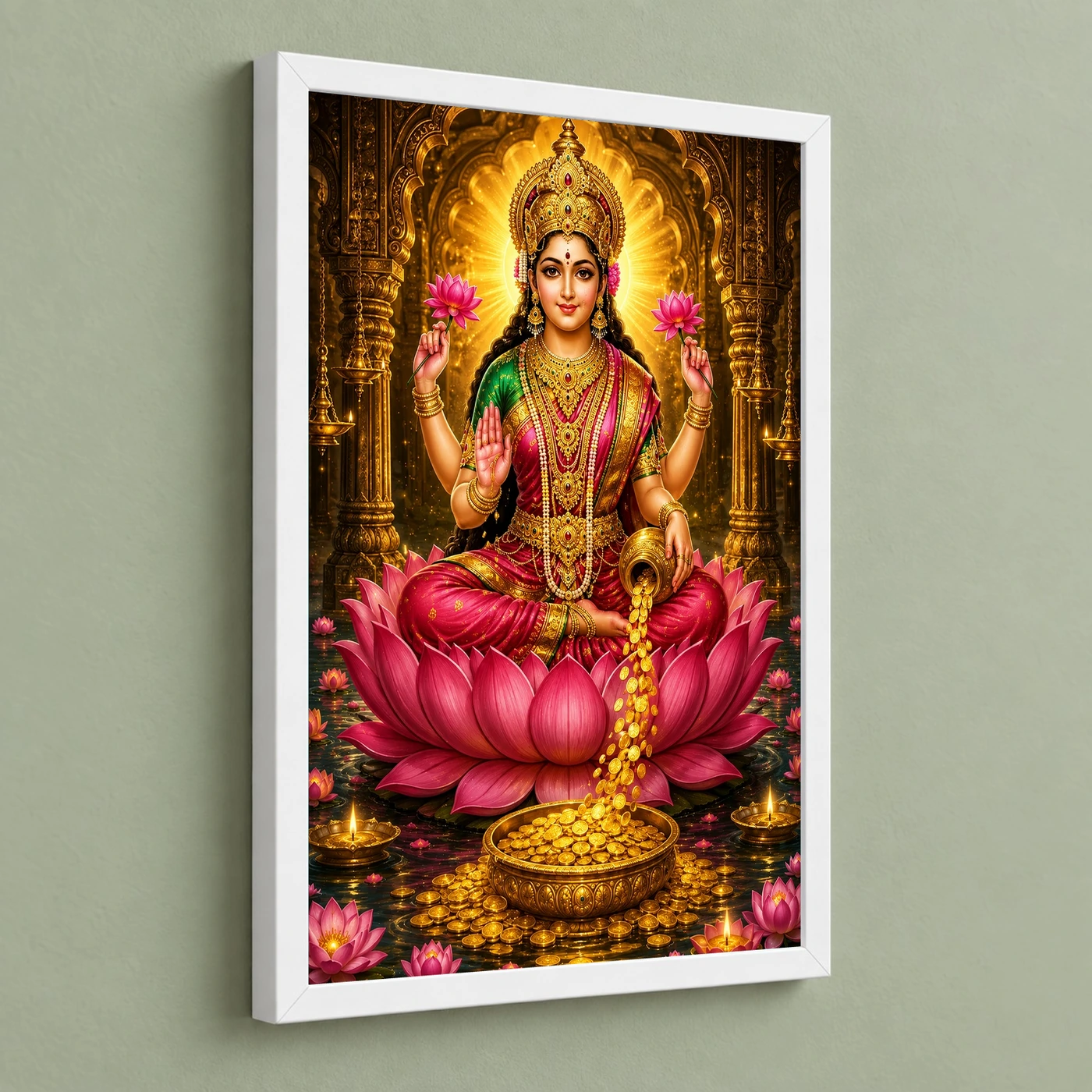 Mahalakshmi Heritage Temple Architecture Backdrop Photo Frame, view 5