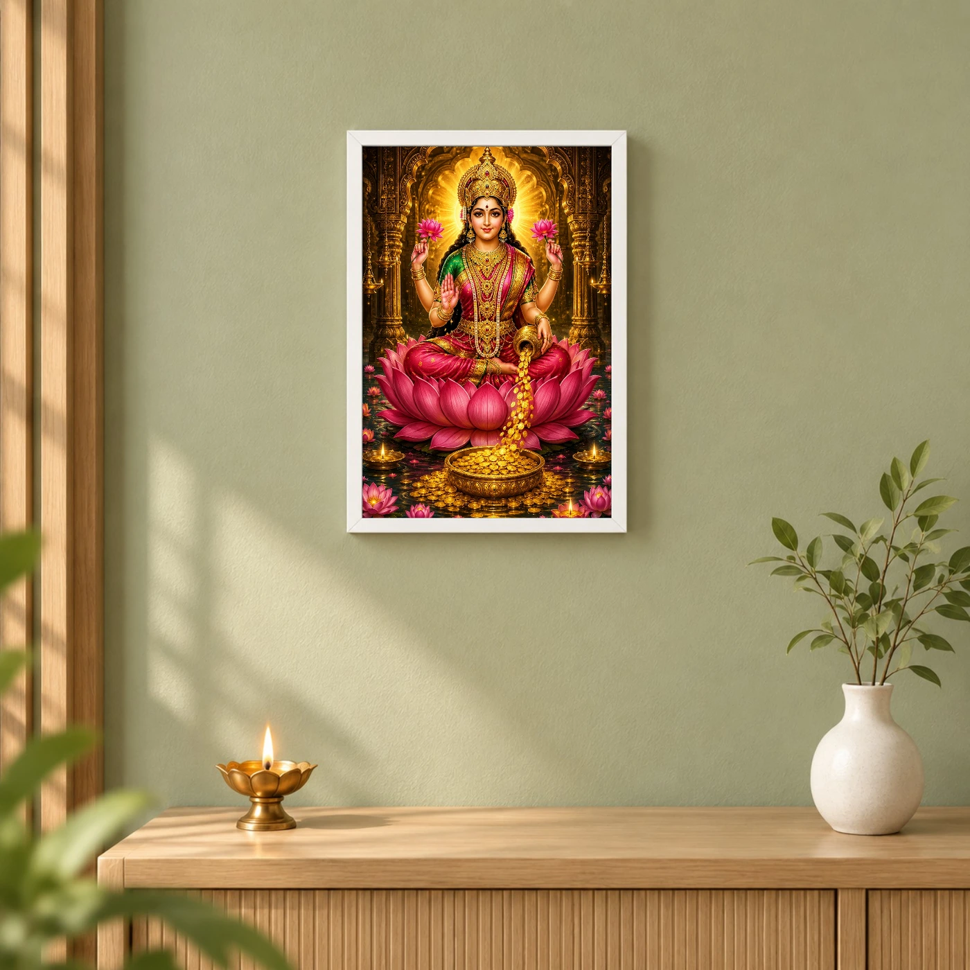 Mahalakshmi Heritage Temple Architecture Backdrop Photo Frame, view 6