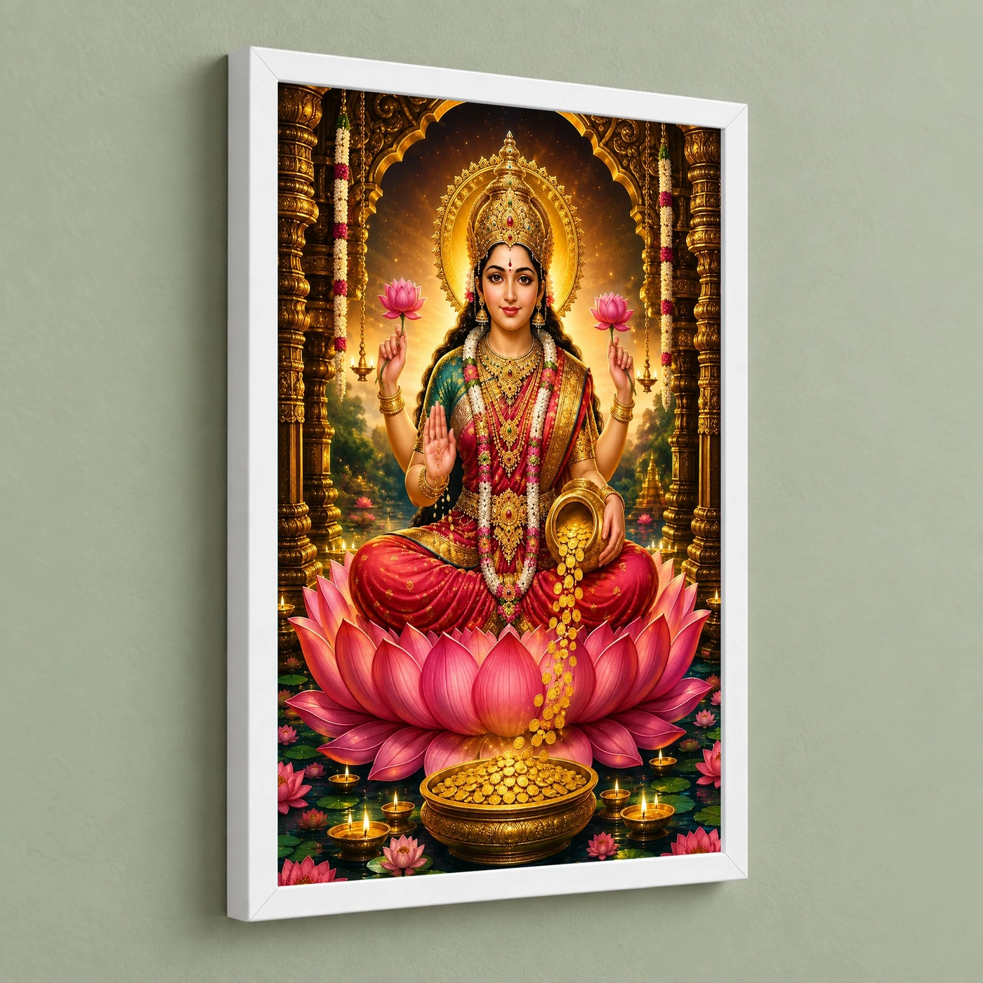 Mahalakshmi Peaceful Home Mandir Composition Photo Frame, view 5