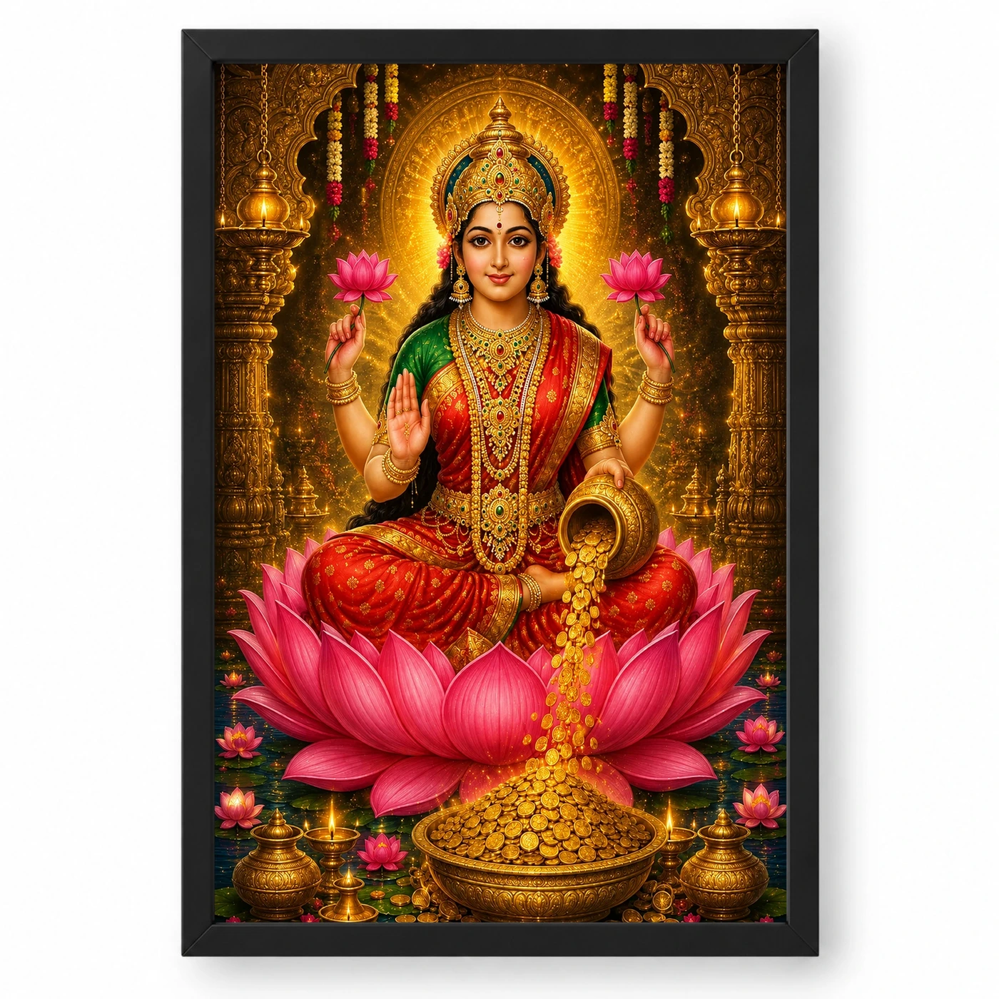 Mahalakshmi Royal Jewel-Toned Portrait Photo Frame