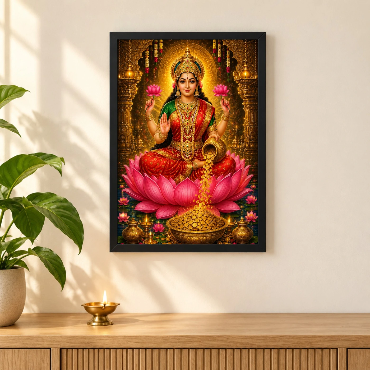 Mahalakshmi Royal Jewel-Toned Portrait Photo Frame, view 3