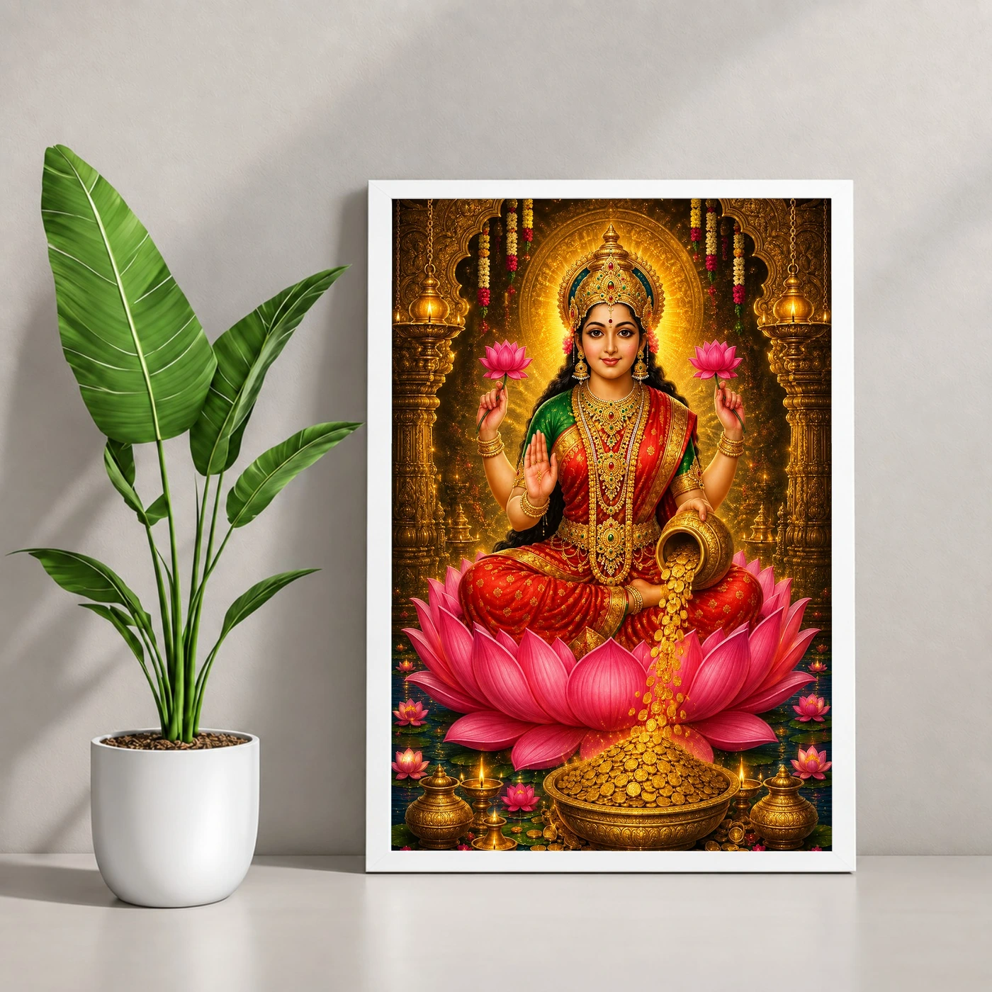 Mahalakshmi Royal Jewel-Toned Portrait Photo Frame, view 4