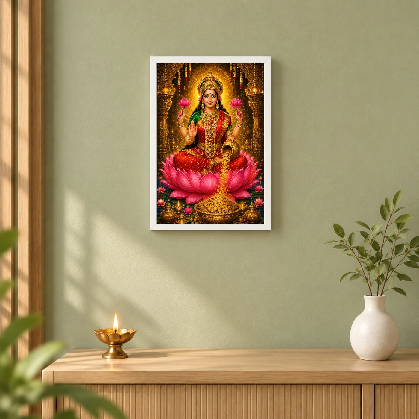 Mahalakshmi Royal Jewel-Toned Portrait Photo Frame, view 6