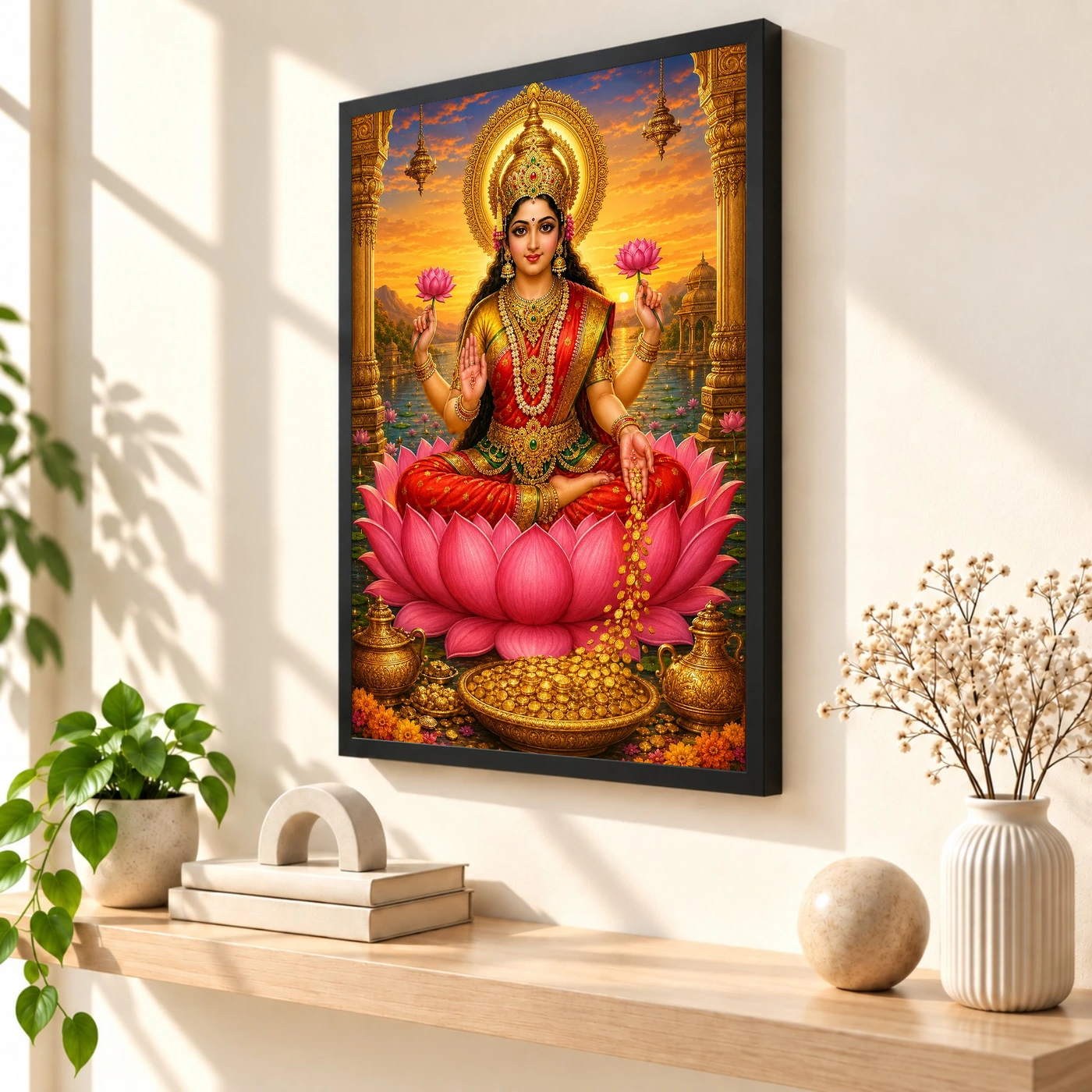 Mahalakshmi Serene Sunrise Blessing Photo Frame, view 2