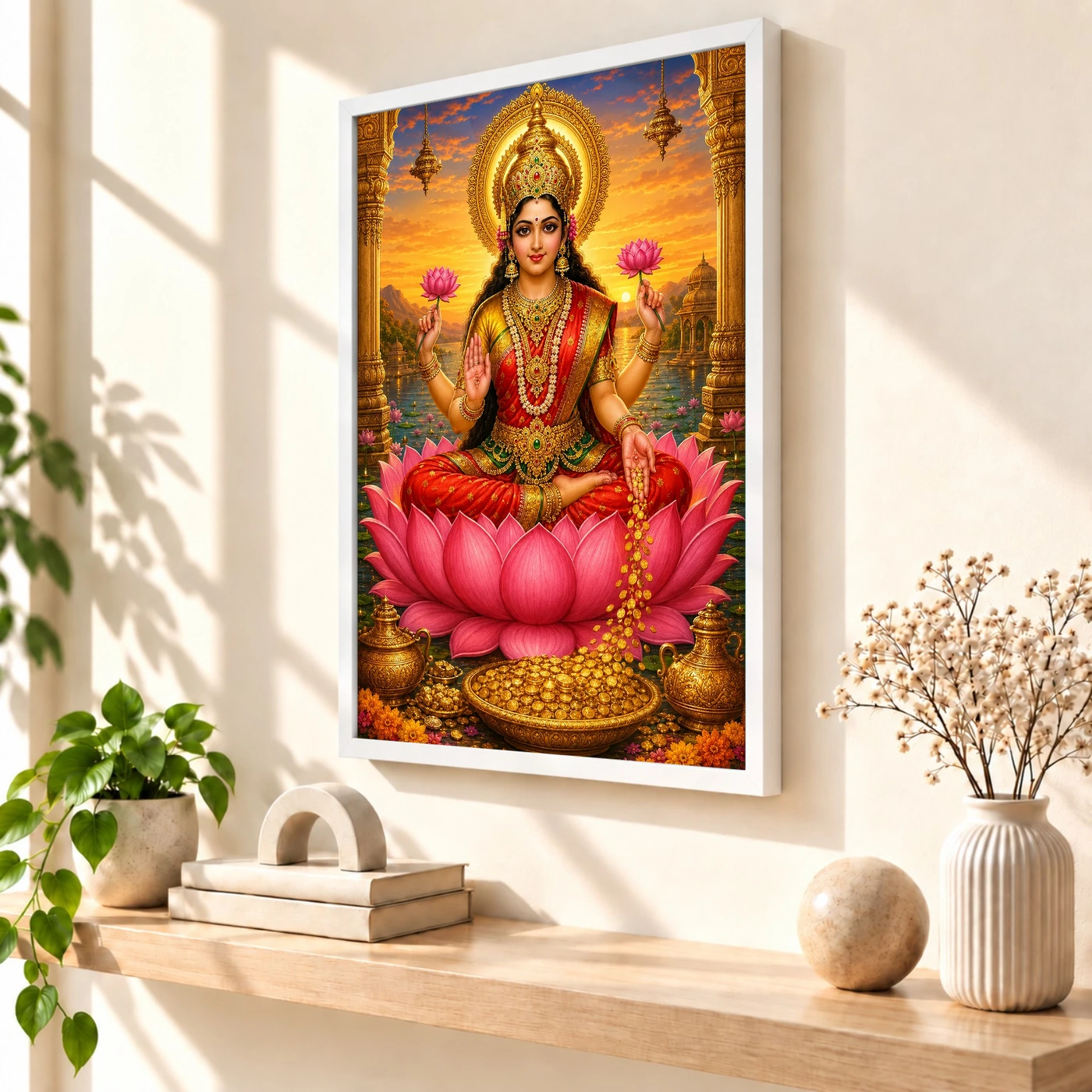 Mahalakshmi Serene Sunrise Blessing Photo Frame, view 7