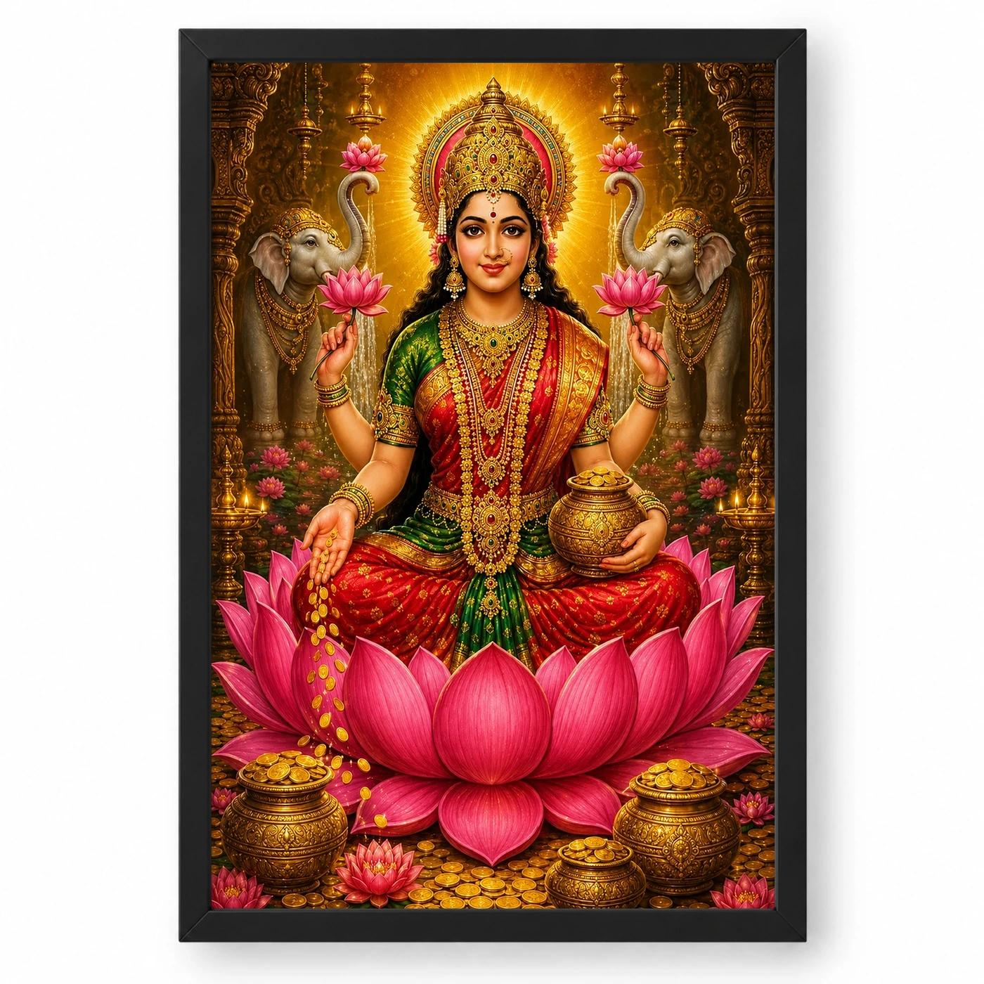 Mahalakshmi Vivid Premium Spiritual Poster Art Photo Frame