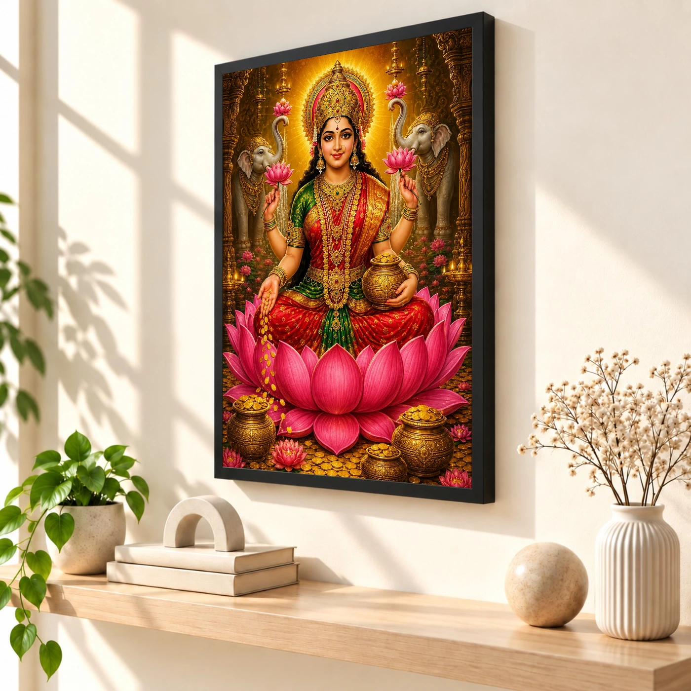 Mahalakshmi Vivid Premium Spiritual Poster Art Photo Frame, view 2