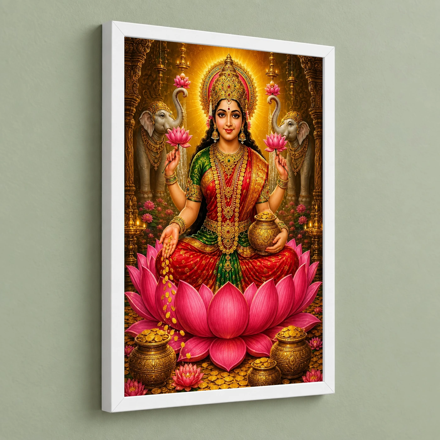 Mahalakshmi Vivid Premium Spiritual Poster Art Photo Frame, view 5