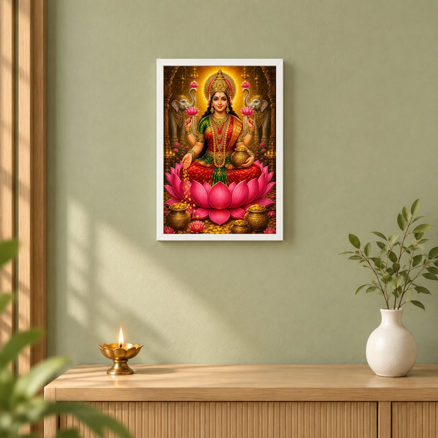 Mahalakshmi Vivid Premium Spiritual Poster Art Photo Frame, view 6