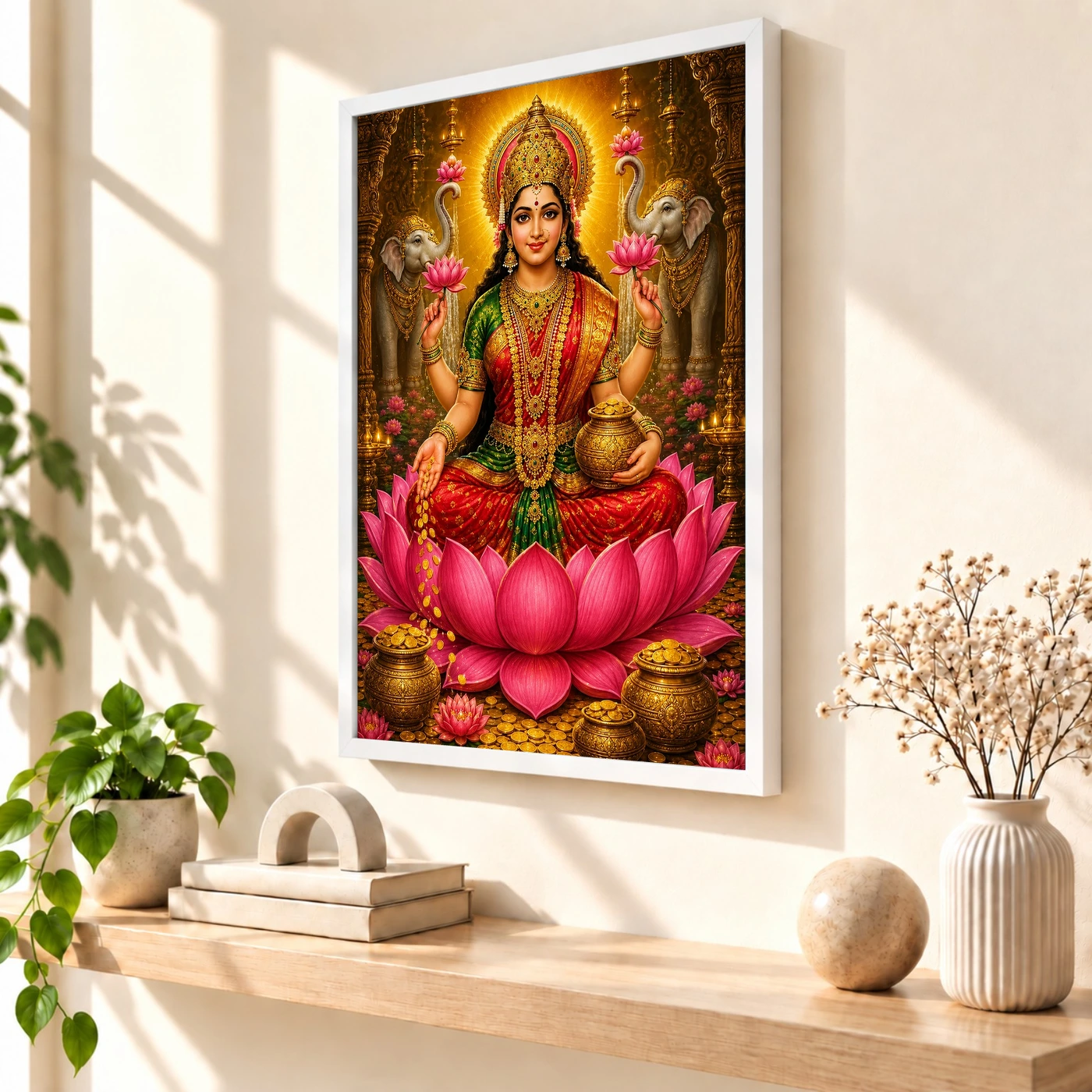 Mahalakshmi Vivid Premium Spiritual Poster Art Photo Frame, view 7