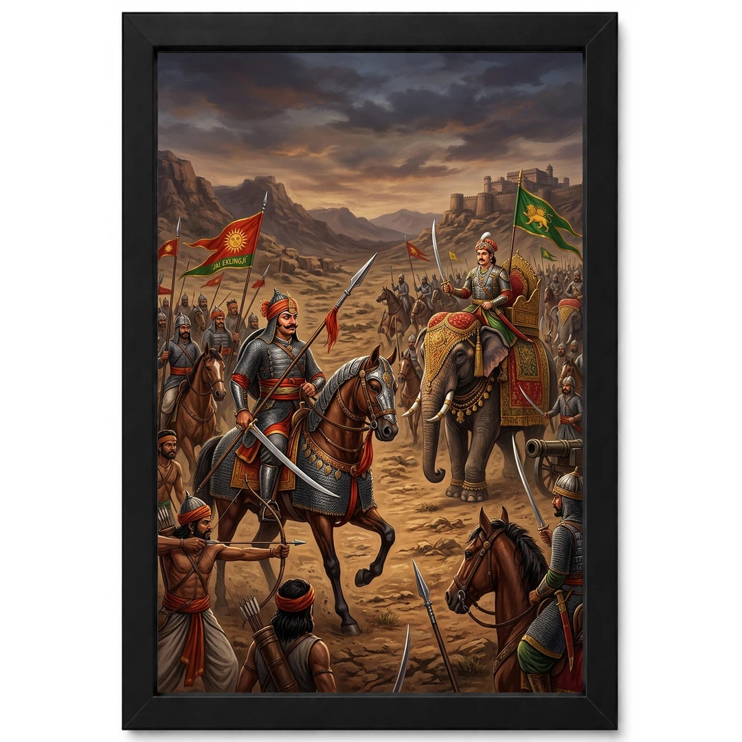 Maharana Pratap Akbar Standoff Rajput Defiance Art Photo Frame