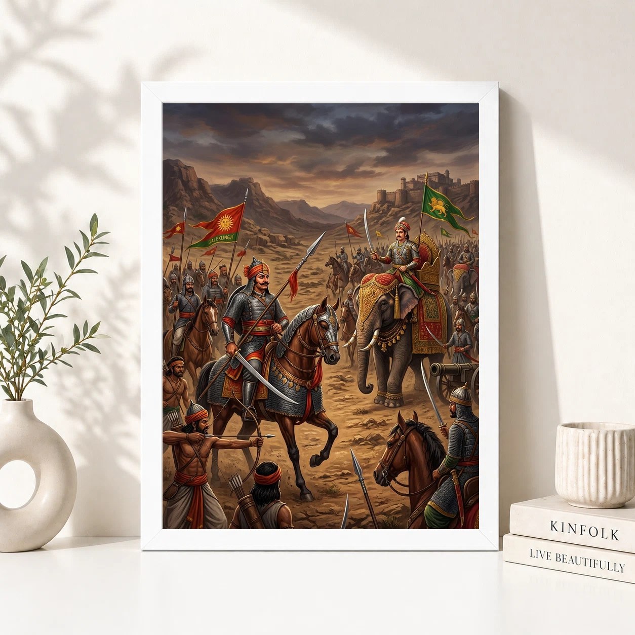 Maharana Pratap Akbar Standoff Rajput Defiance Art Photo Frame, view 2