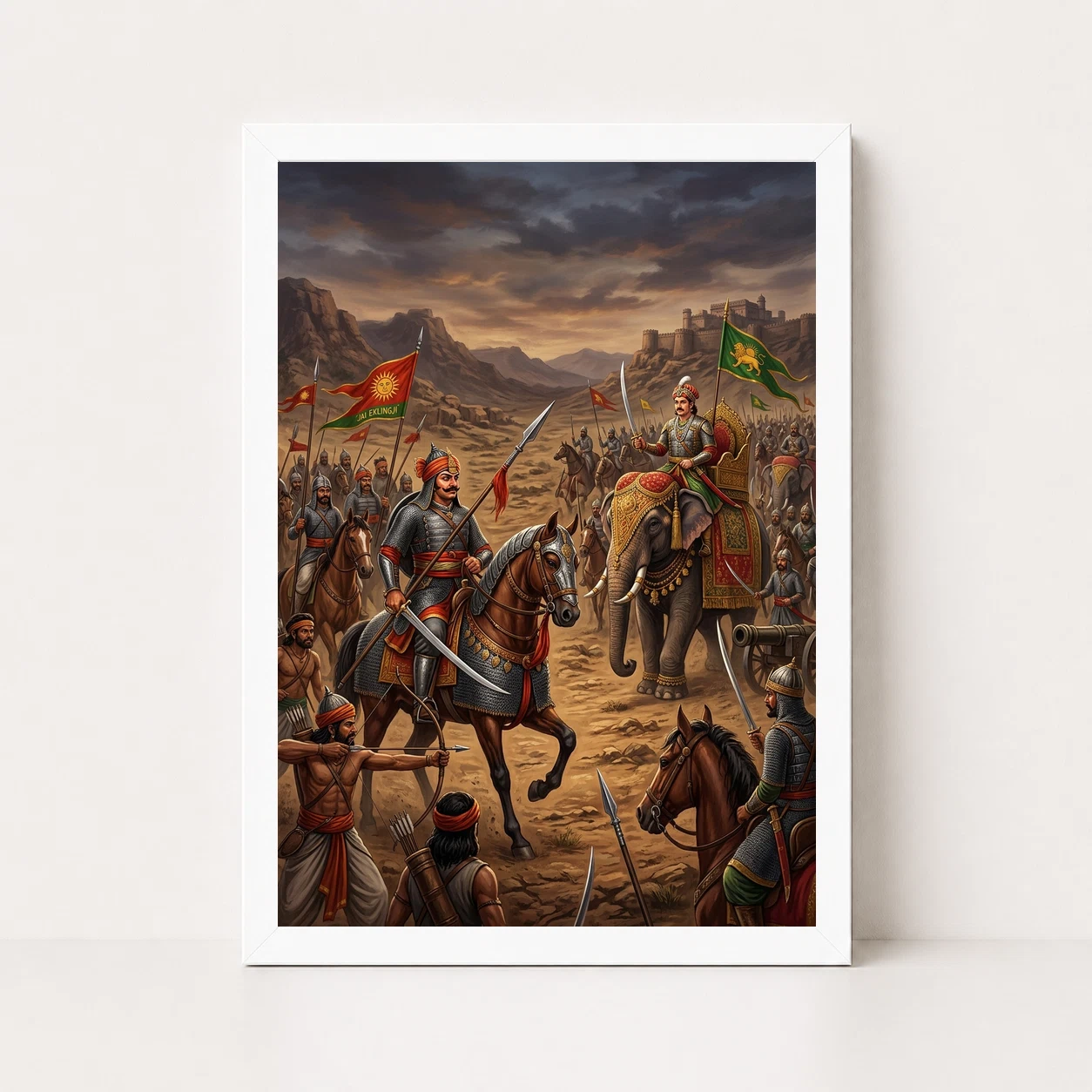 Maharana Pratap Akbar Standoff Rajput Defiance Art Photo Frame, view 3