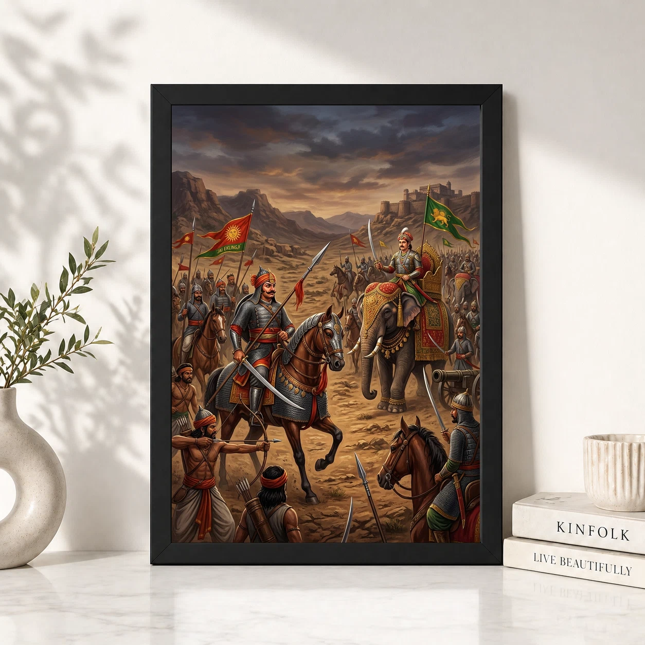 Maharana Pratap Akbar Standoff Rajput Defiance Art Photo Frame, view 6