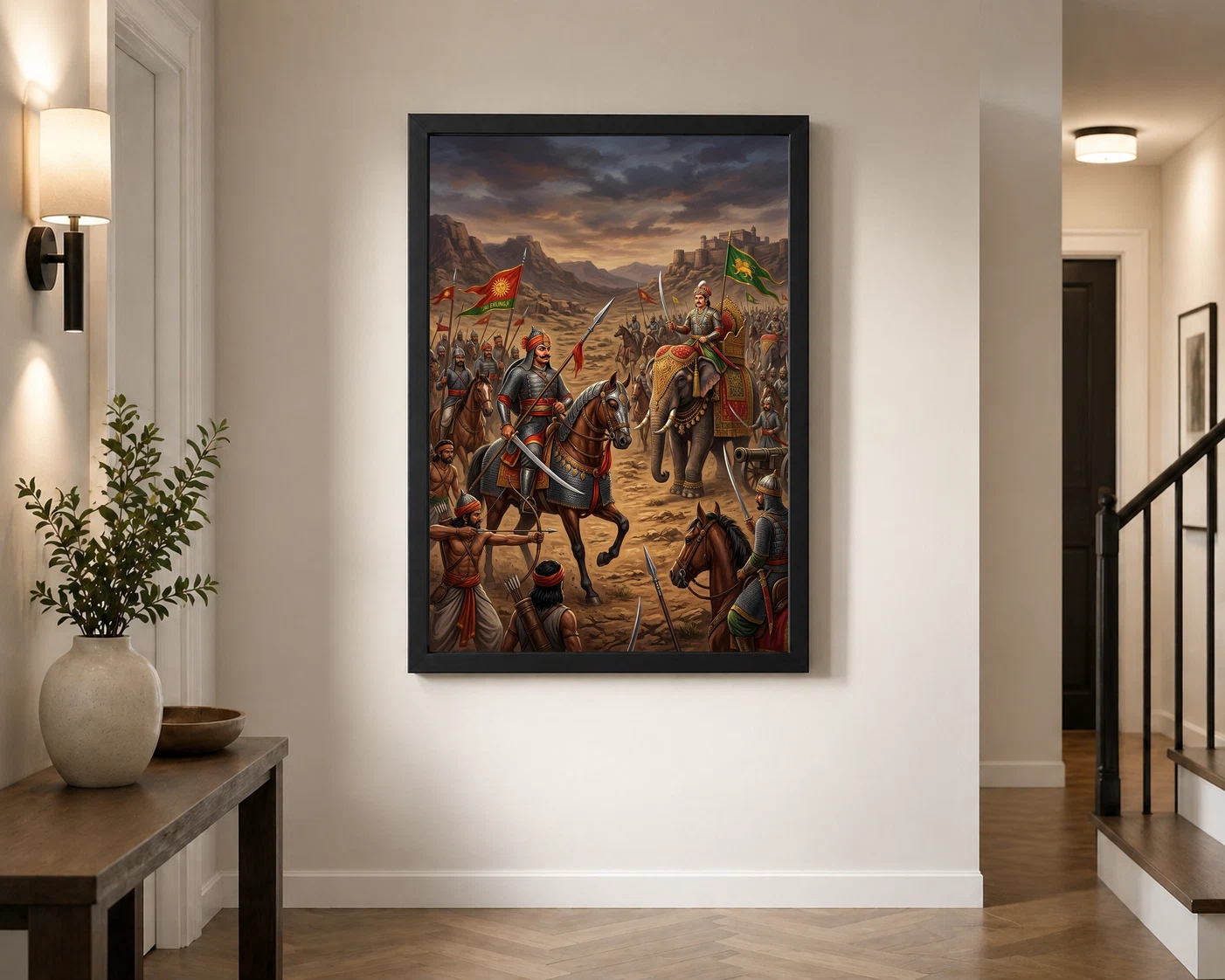 Maharana Pratap Akbar Standoff Rajput Defiance Art Photo Frame, view 7