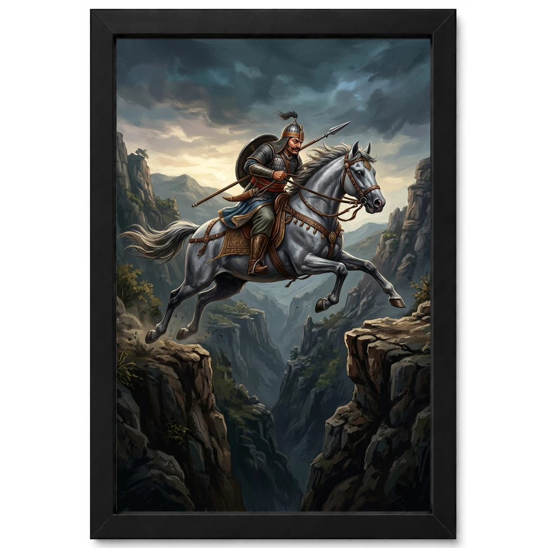 Maharana Pratap Chetak Horse Gorge Memorial Emotional Art Photo Frame