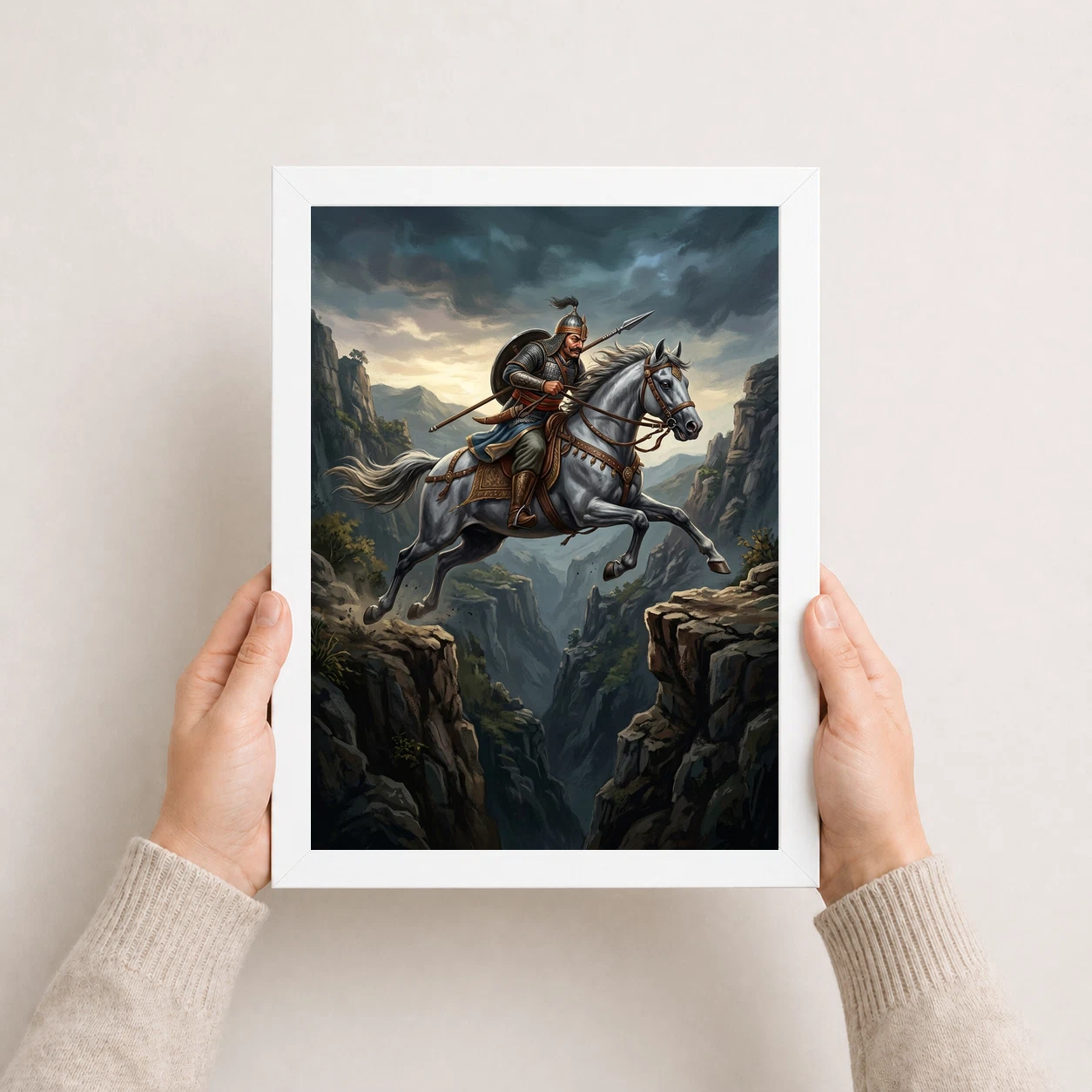 Maharana Pratap Chetak Horse Gorge Memorial Emotional Art Photo Frame, view 5