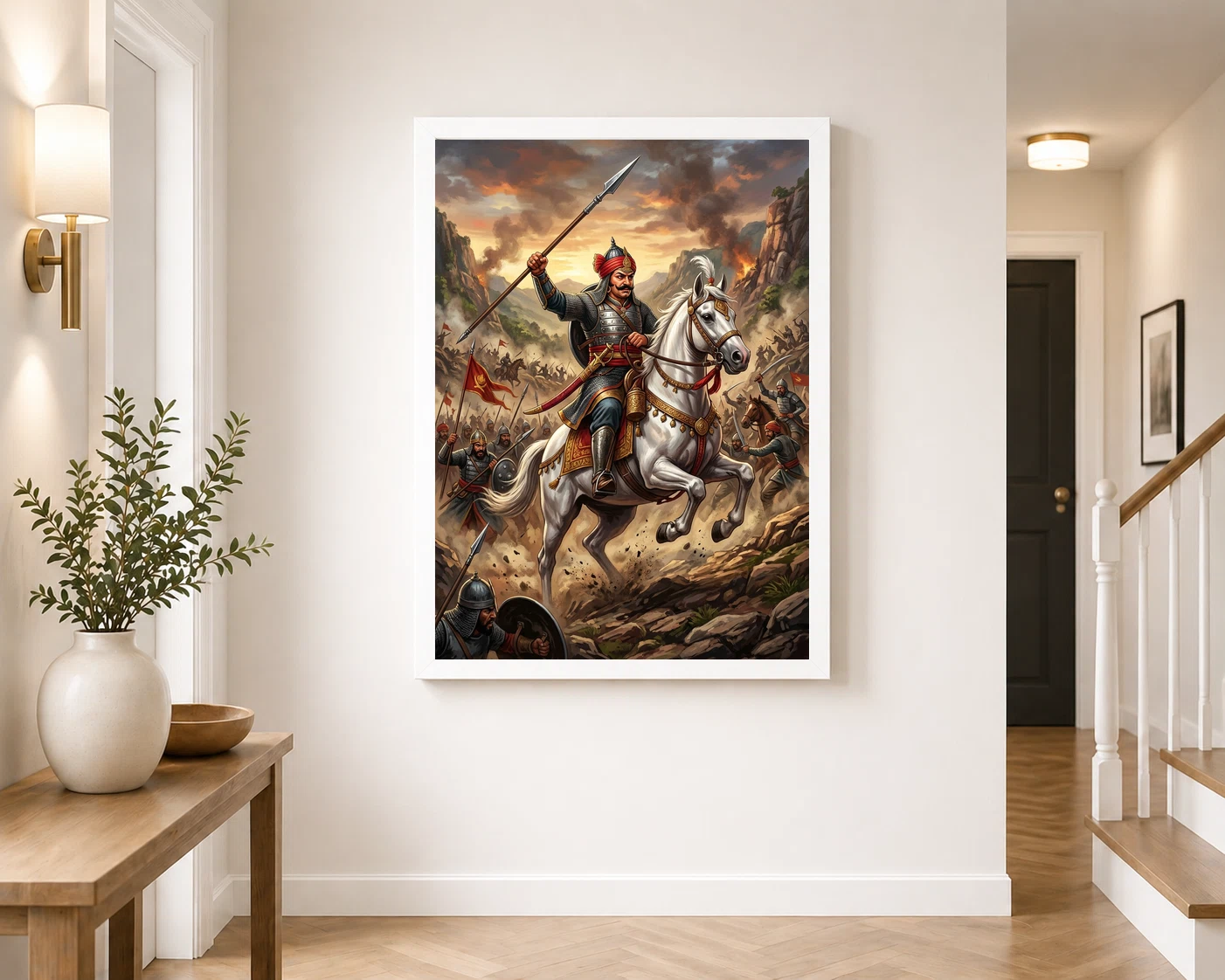 Maharana Pratap Chetak Horse Haldighati Battle Warrior Art Photo Frame, view 7