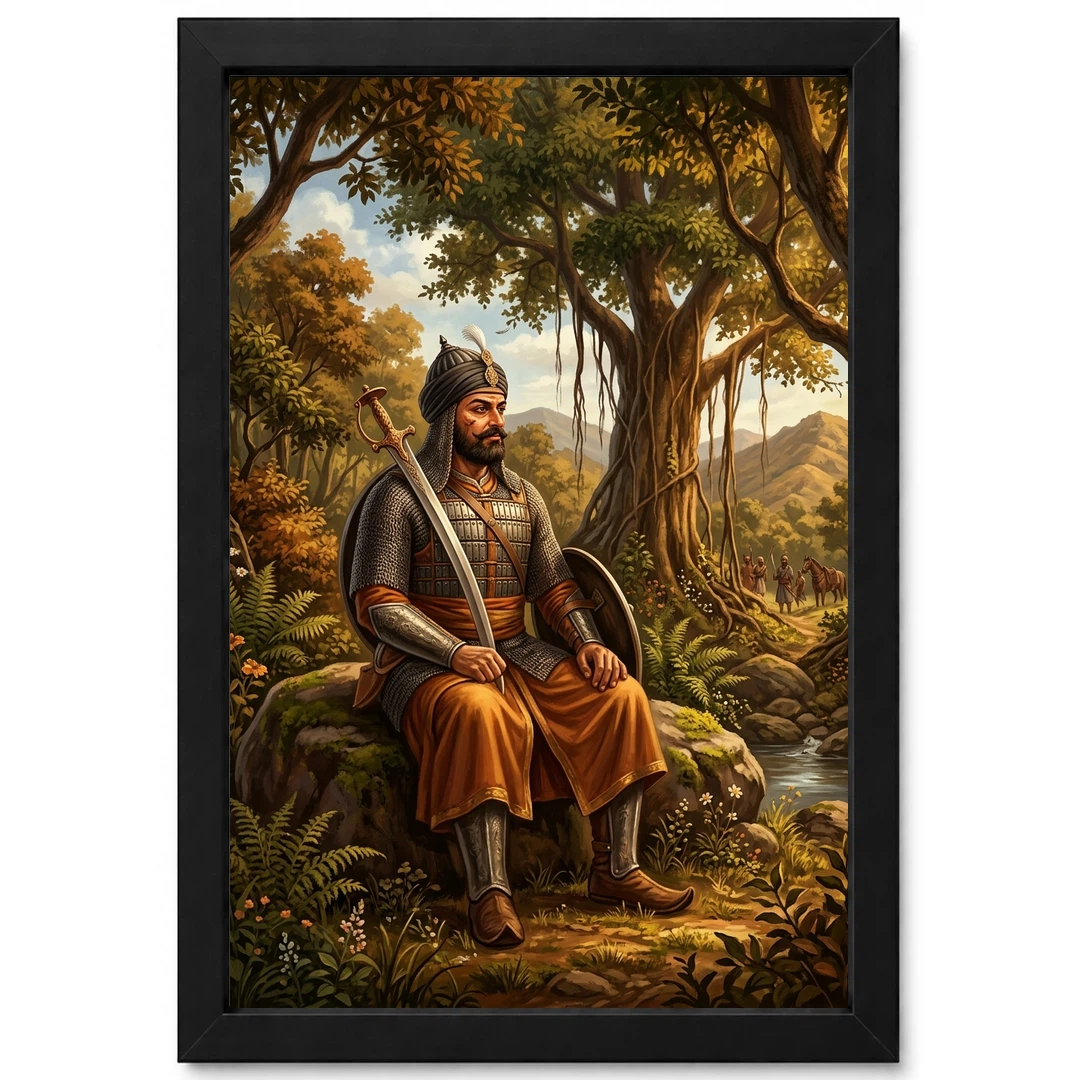 Maharana Pratap Forest Exile Determination Rajput Pride Art Photo Frame