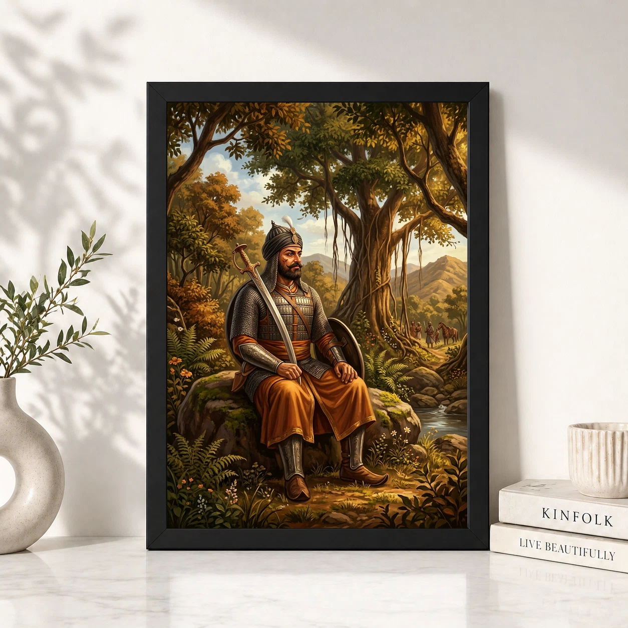 Maharana Pratap Forest Exile Determination Rajput Pride Art Photo Frame, view 2