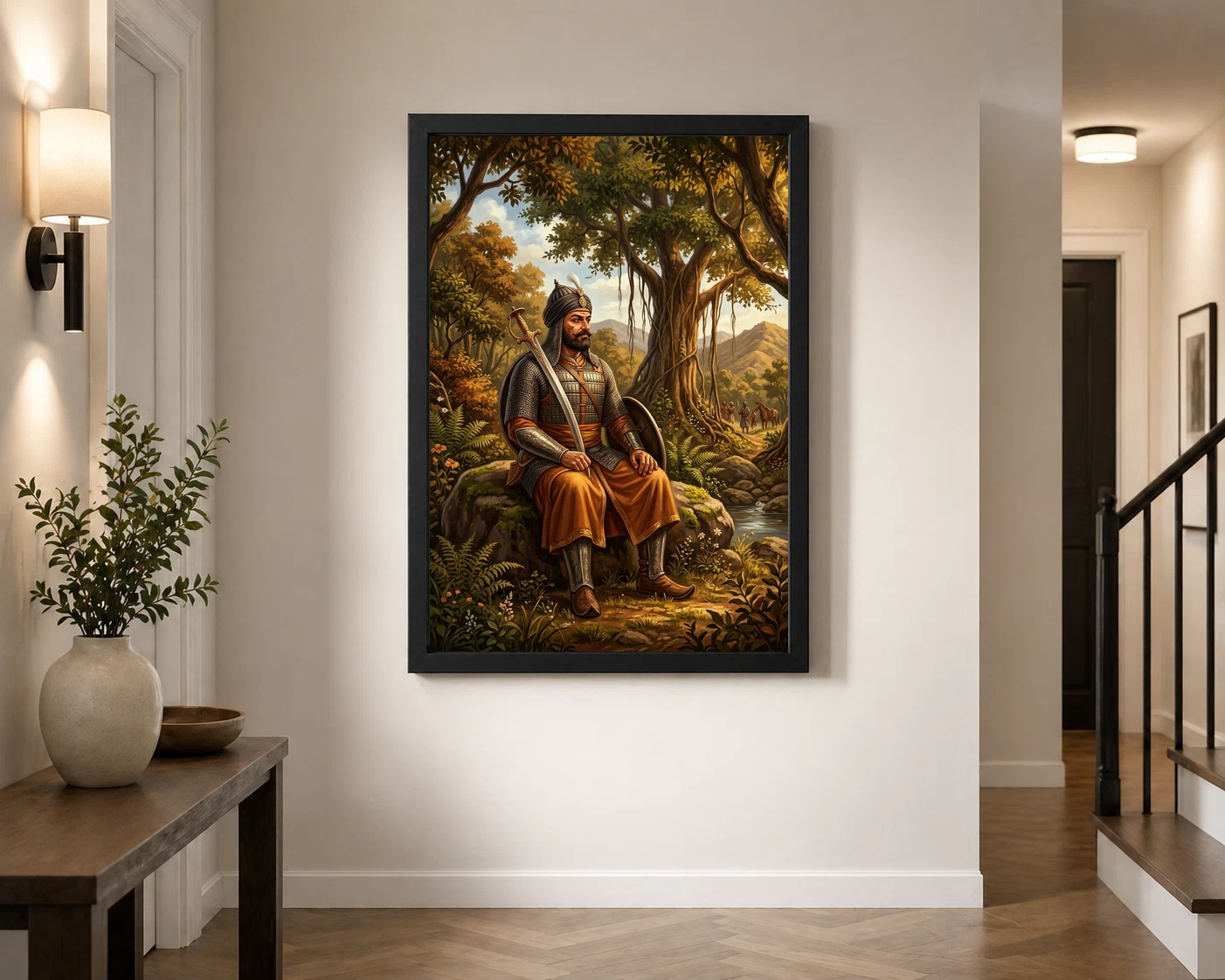 Maharana Pratap Forest Exile Determination Rajput Pride Art Photo Frame, view 3