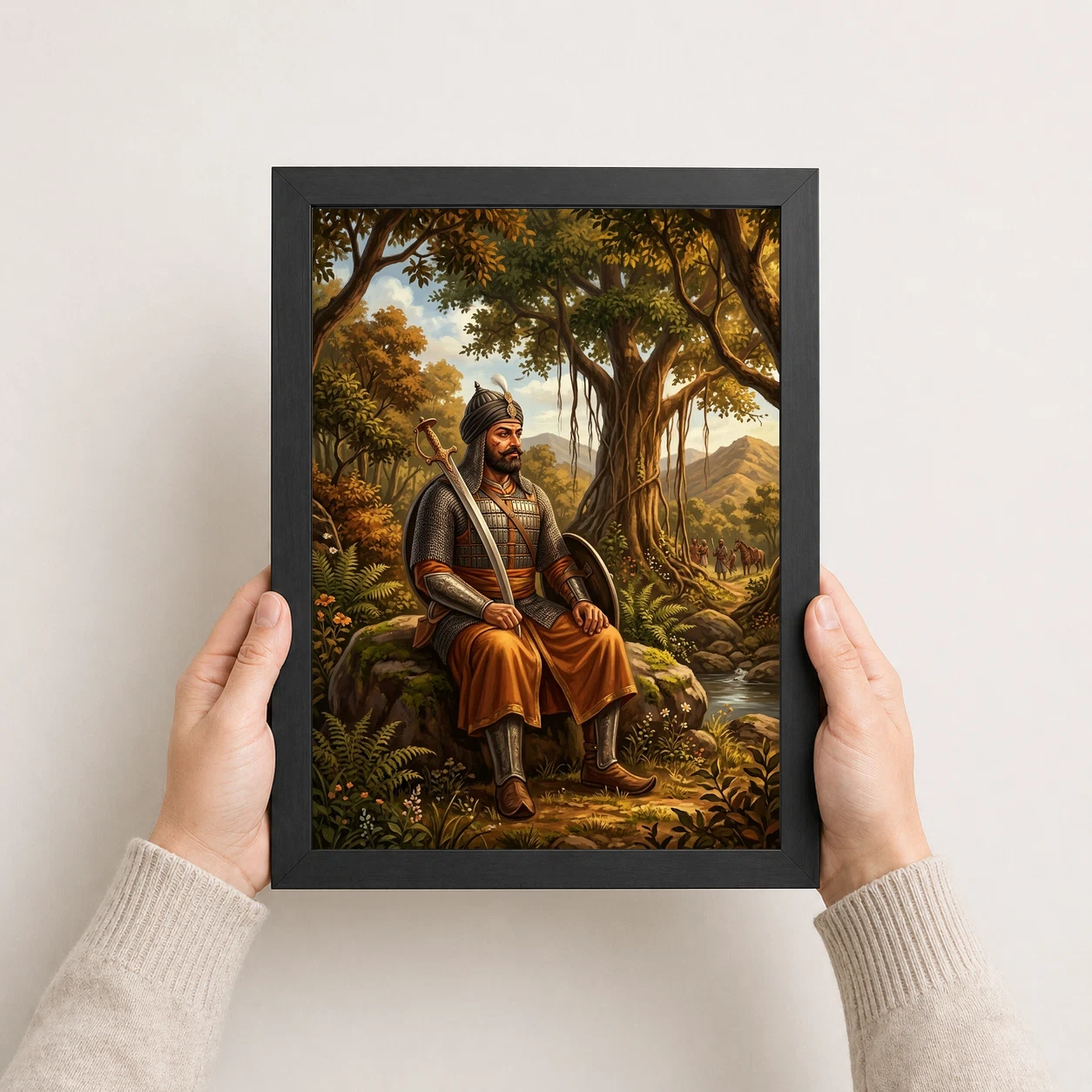 Maharana Pratap Forest Exile Determination Rajput Pride Art Photo Frame, view 4