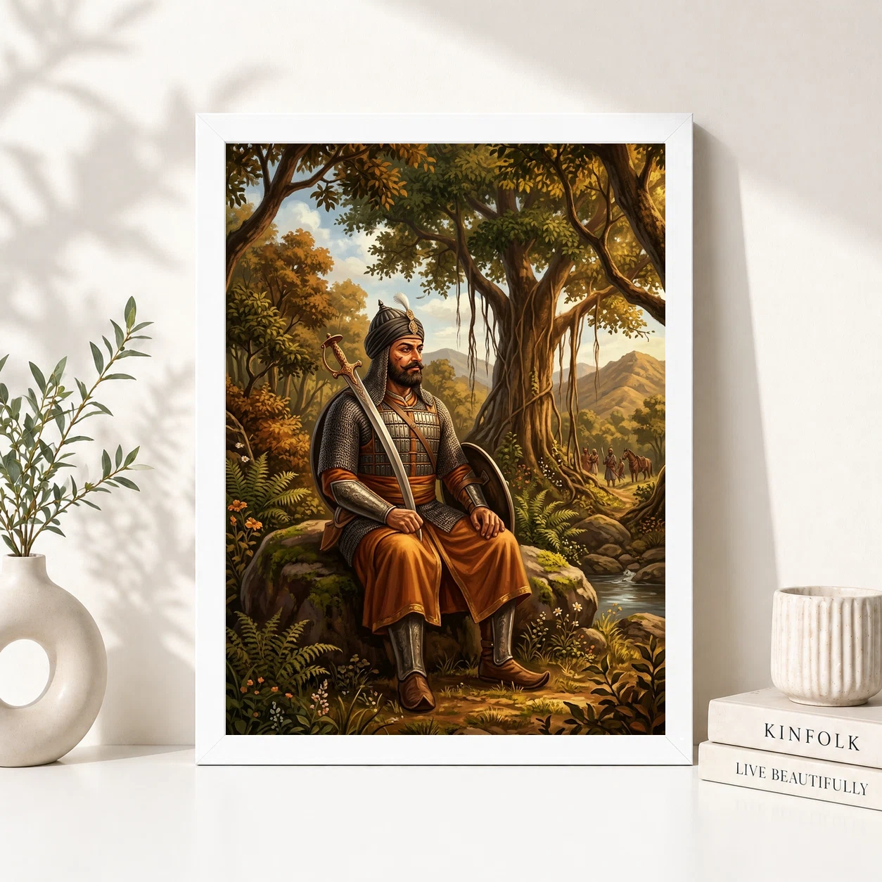 Maharana Pratap Forest Exile Determination Rajput Pride Art Photo Frame, view 5