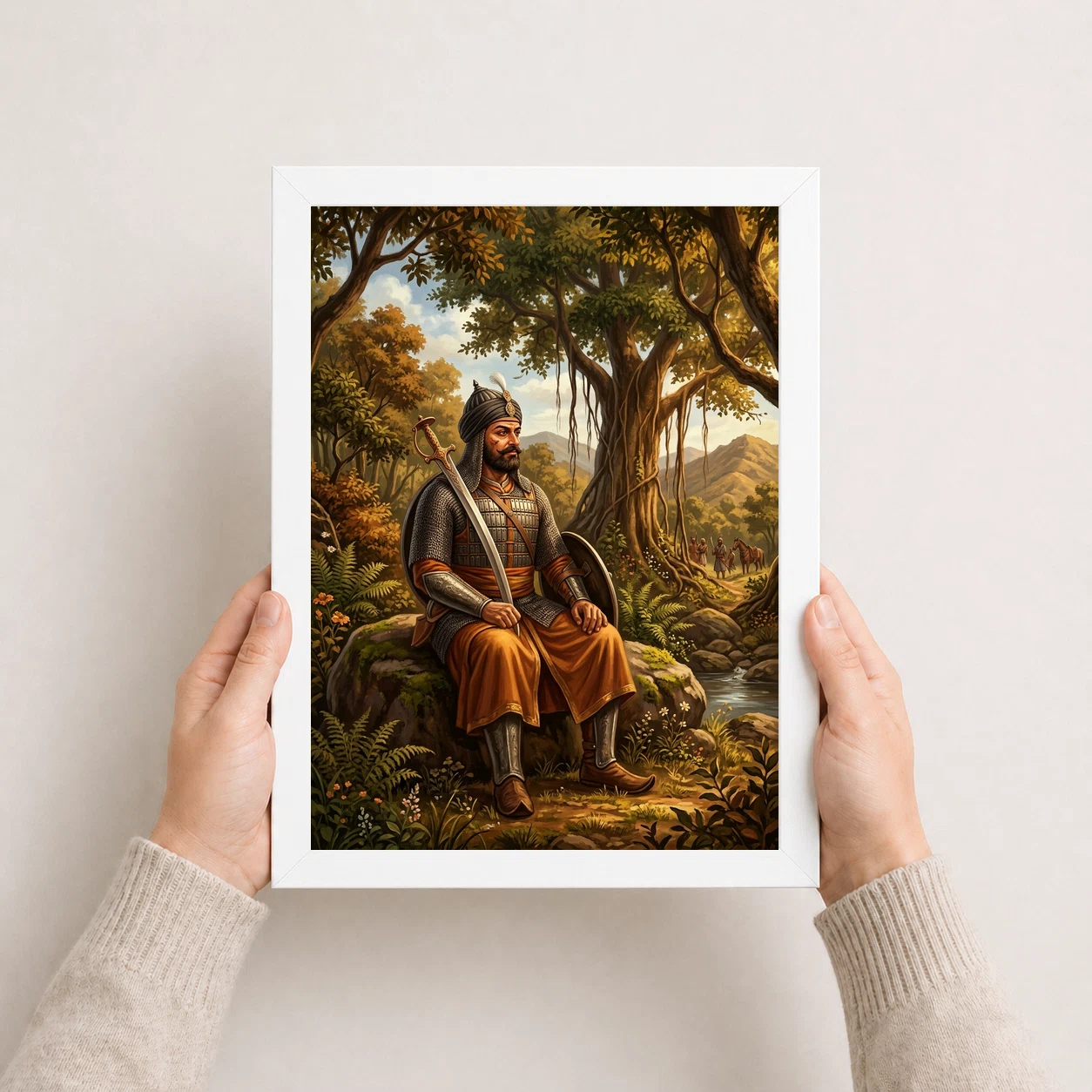 Maharana Pratap Forest Exile Determination Rajput Pride Art Photo Frame, view 8