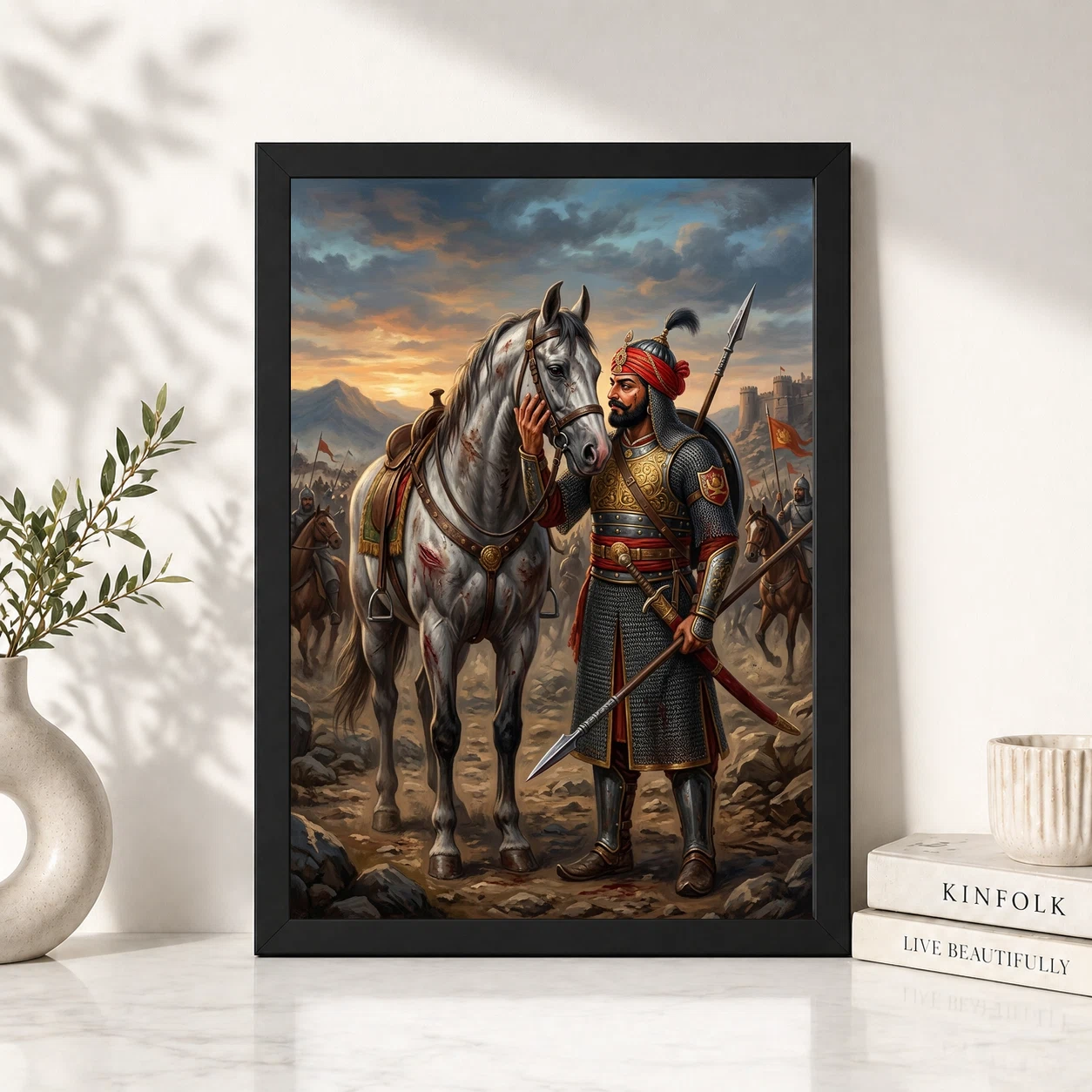 Maharana Pratap Loyal Chetak Horse Bond Historical Art Photo Frame, view 2