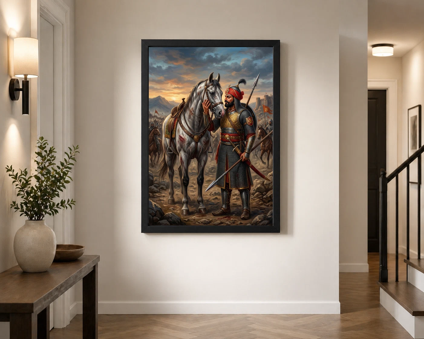 Maharana Pratap Loyal Chetak Horse Bond Historical Art Photo Frame, view 3