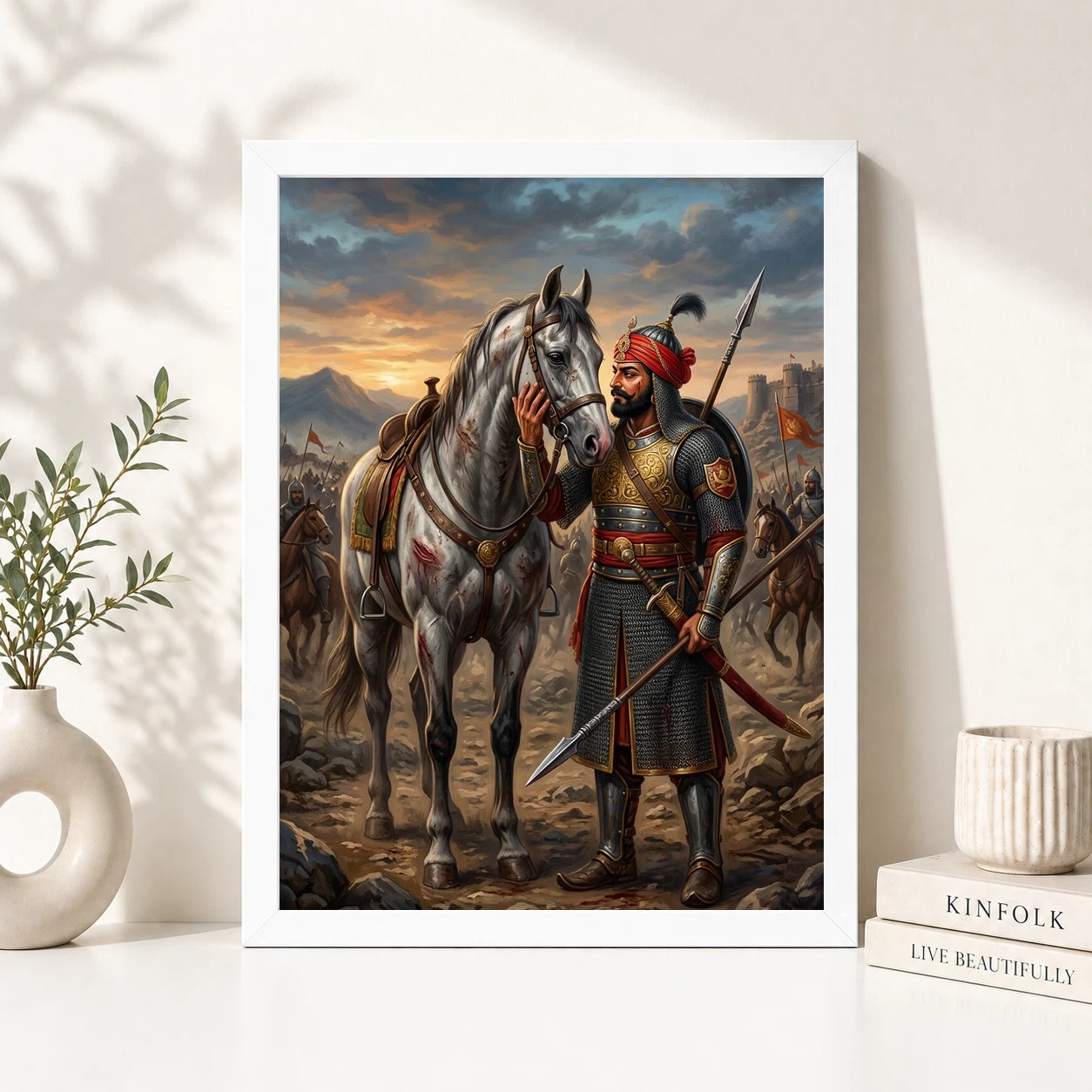 Maharana Pratap Loyal Chetak Horse Bond Historical Art Photo Frame, view 5