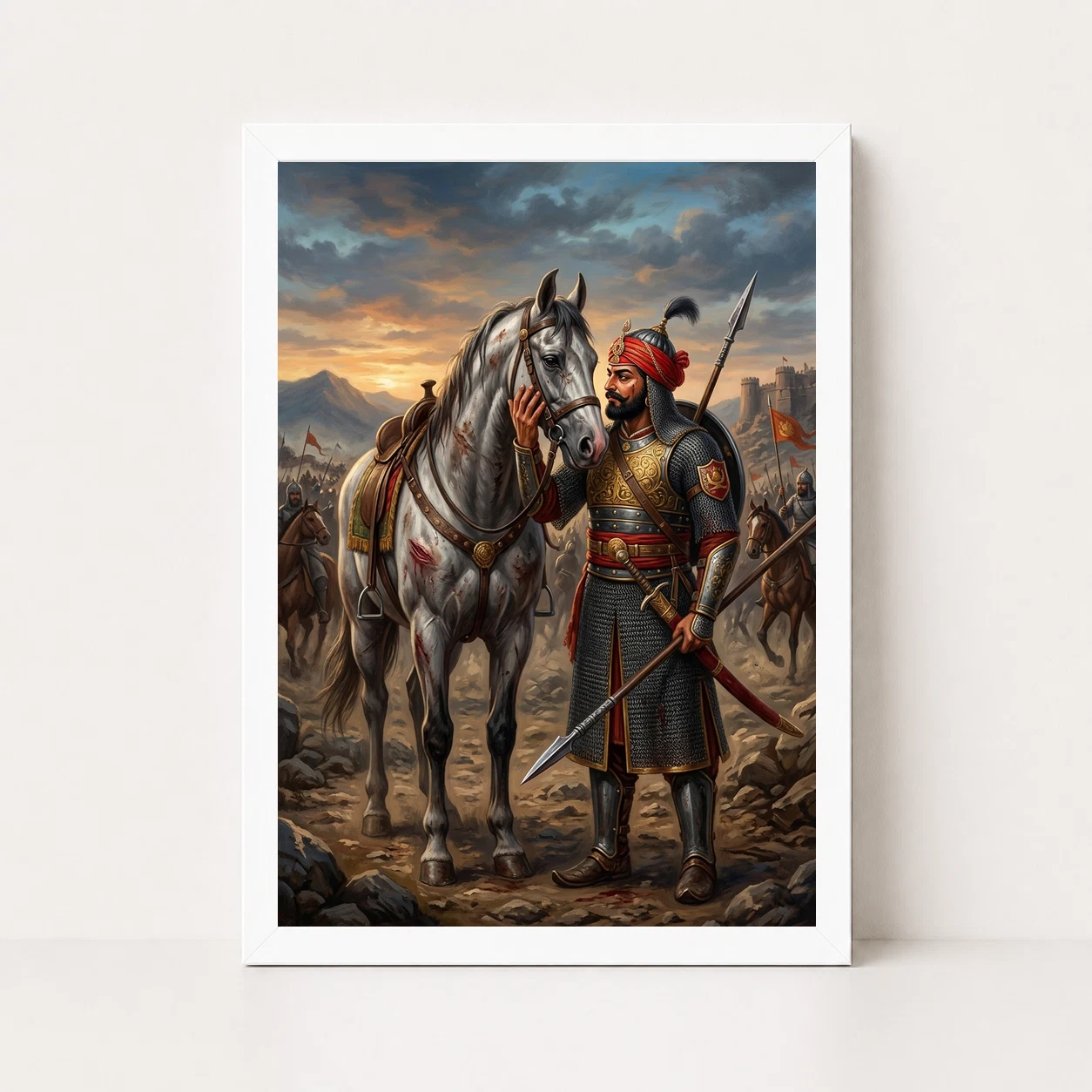 Maharana Pratap Loyal Chetak Horse Bond Historical Art Photo Frame, view 6